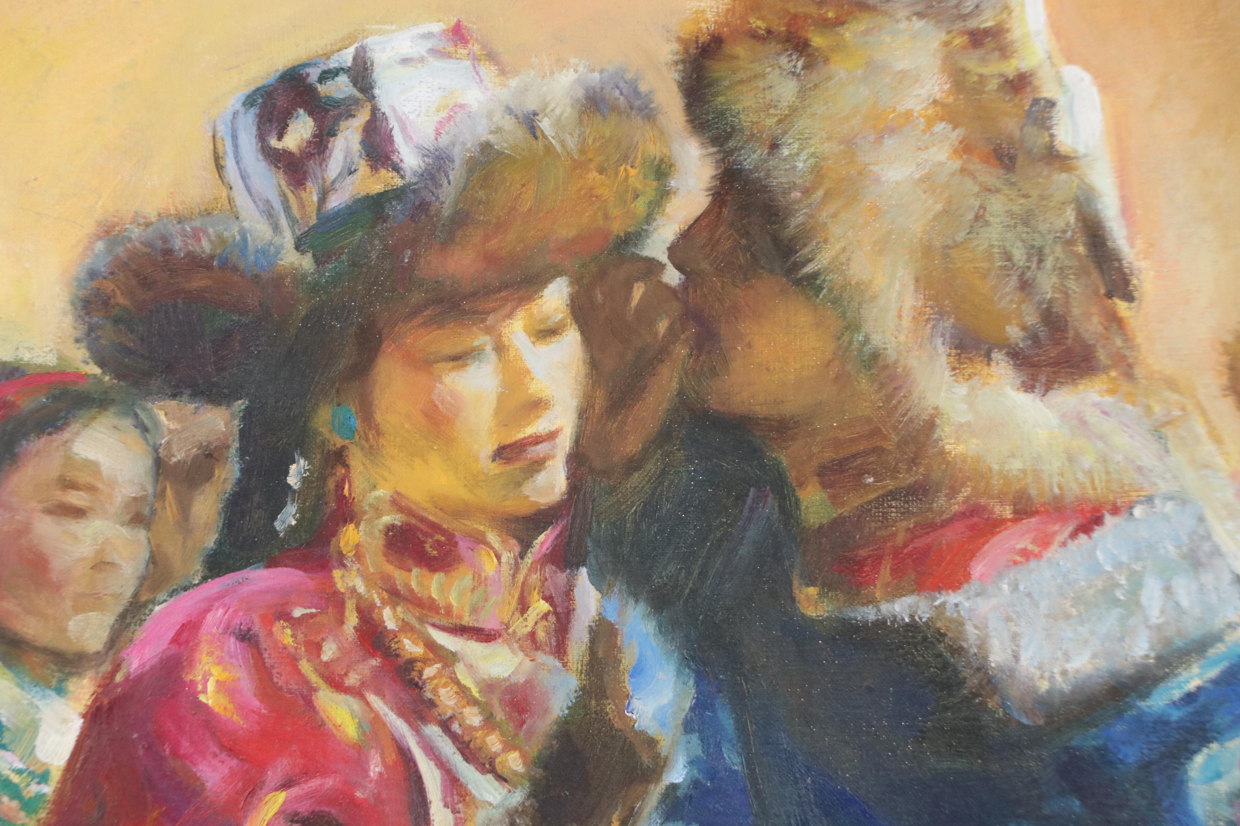 Zhang Youngqi Oil Painting of Couple Dancing, 2004