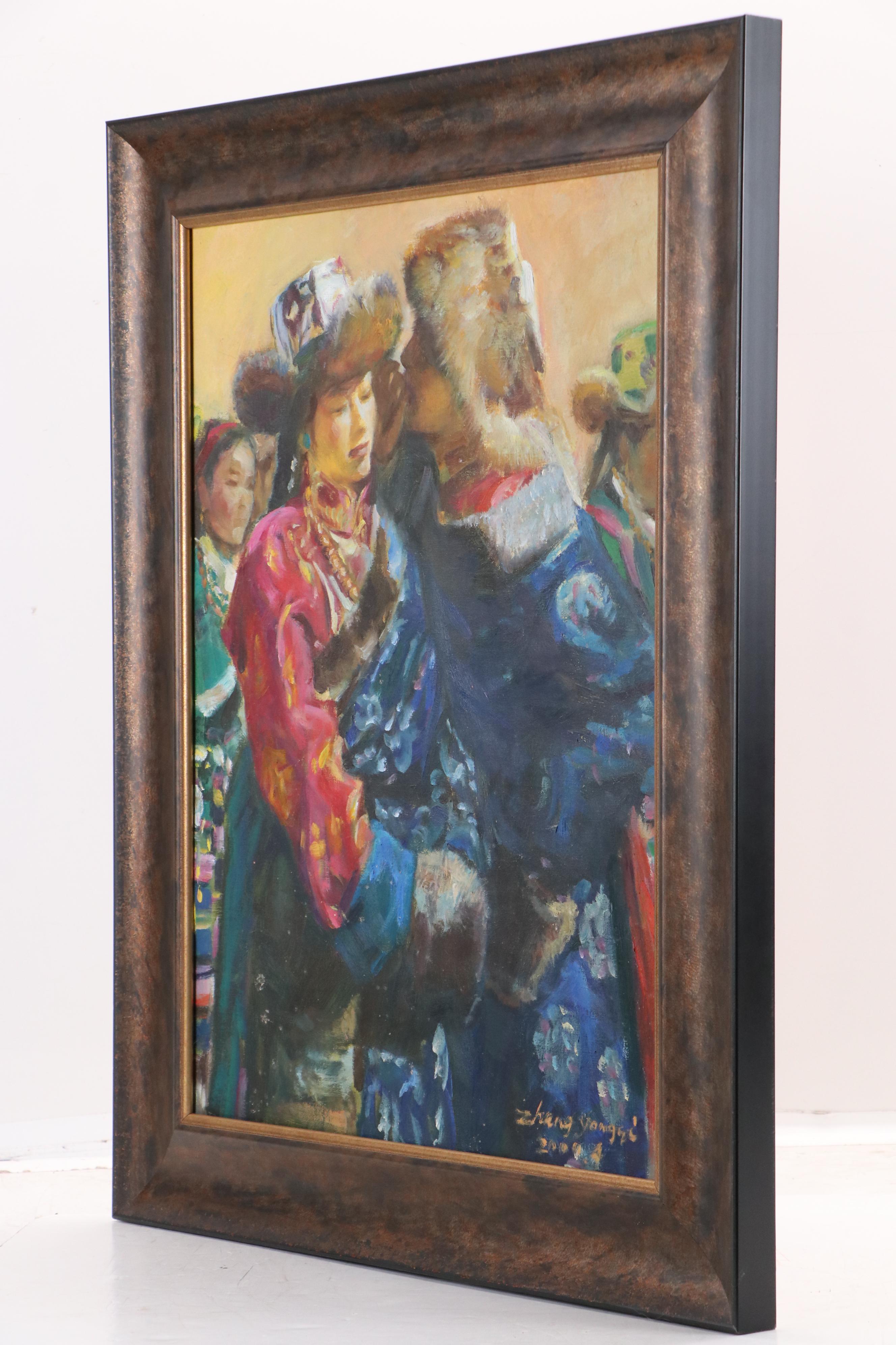 Zhang Youngqi Oil Painting of Couple Dancing, 2004