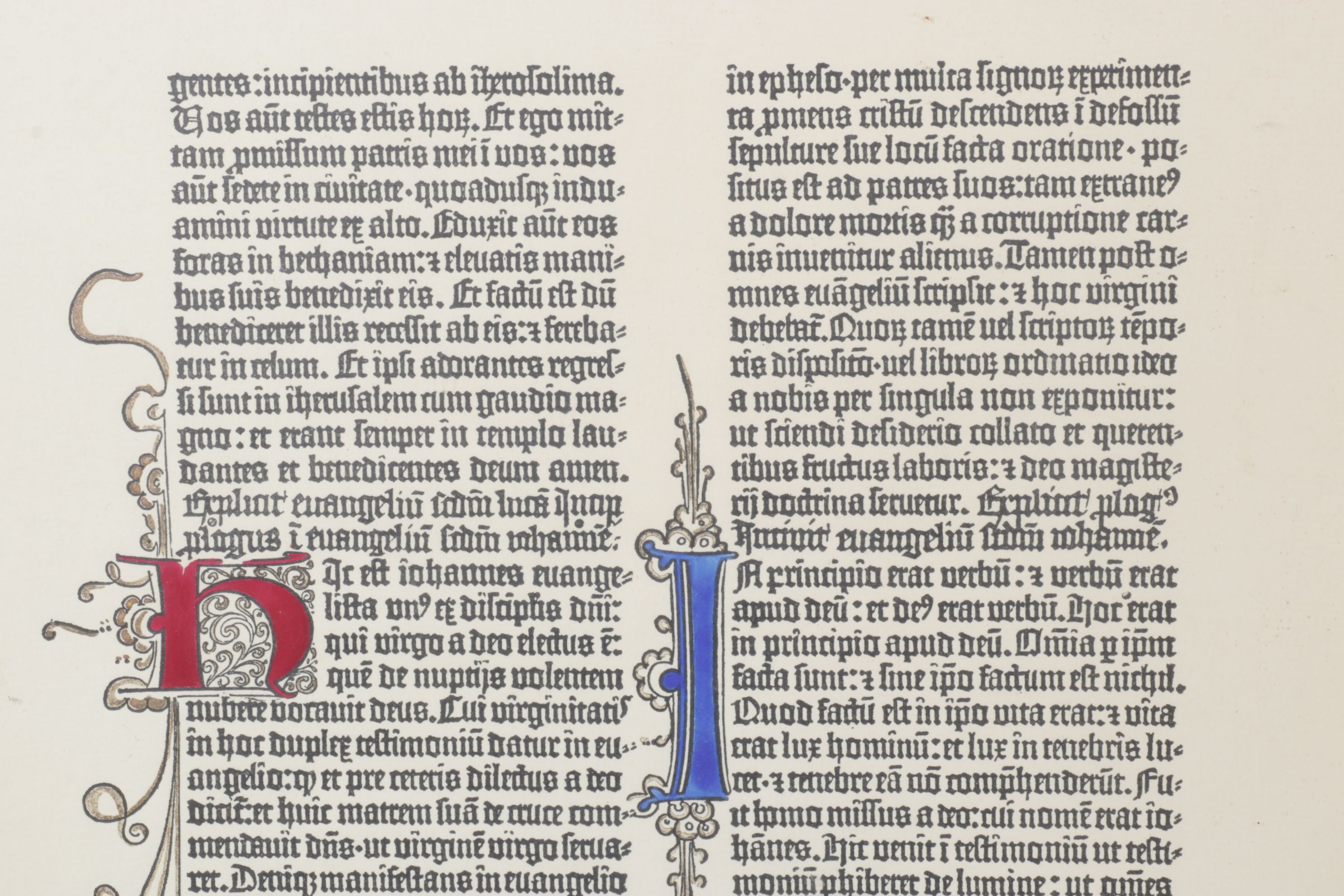 Framed Gutenberg Bible Page Replica of the Gospel of John