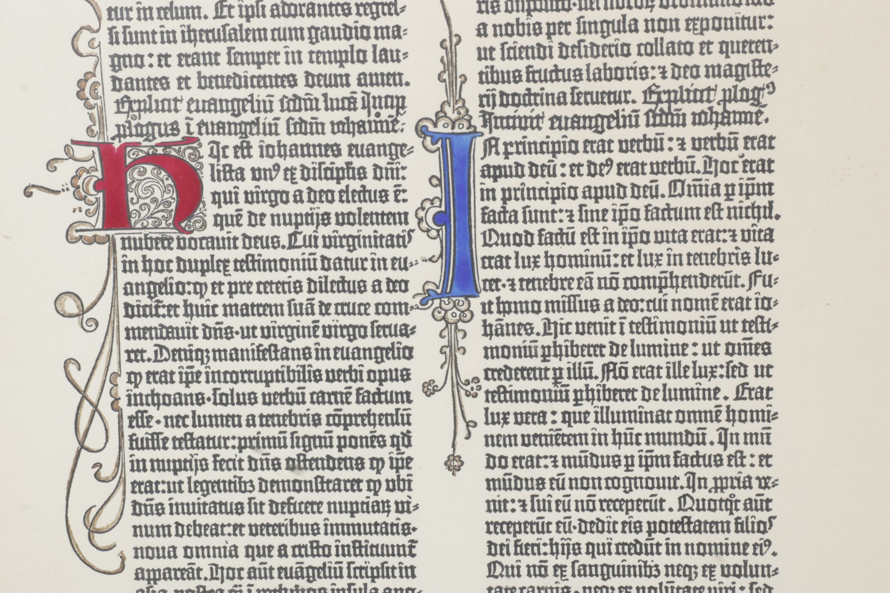 Framed Gutenberg Bible Page Replica of the Gospel of John