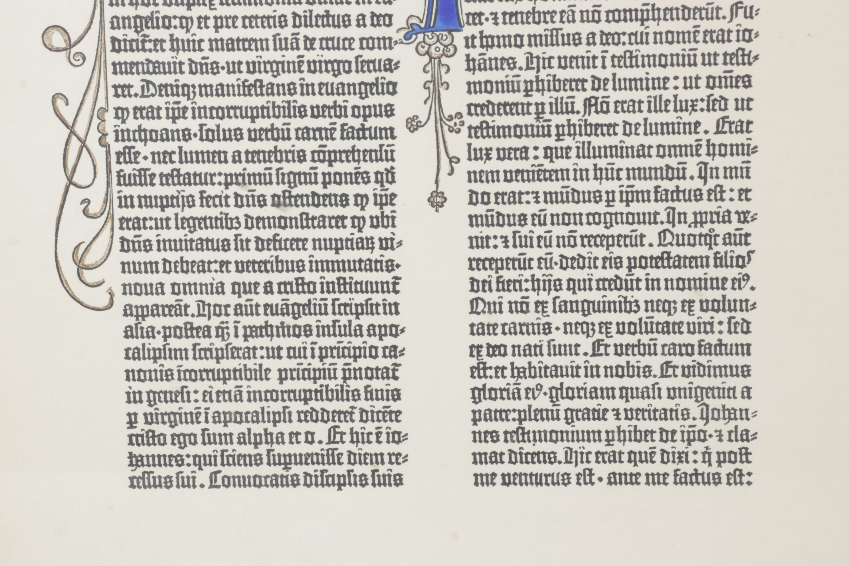 Framed Gutenberg Bible Page Replica of the Gospel of John