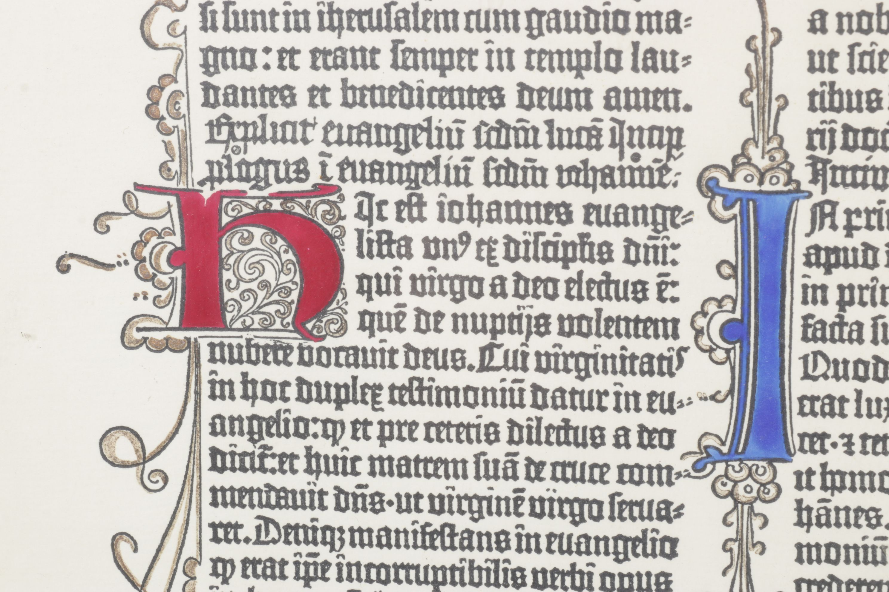 Framed Gutenberg Bible Page Replica of the Gospel of John