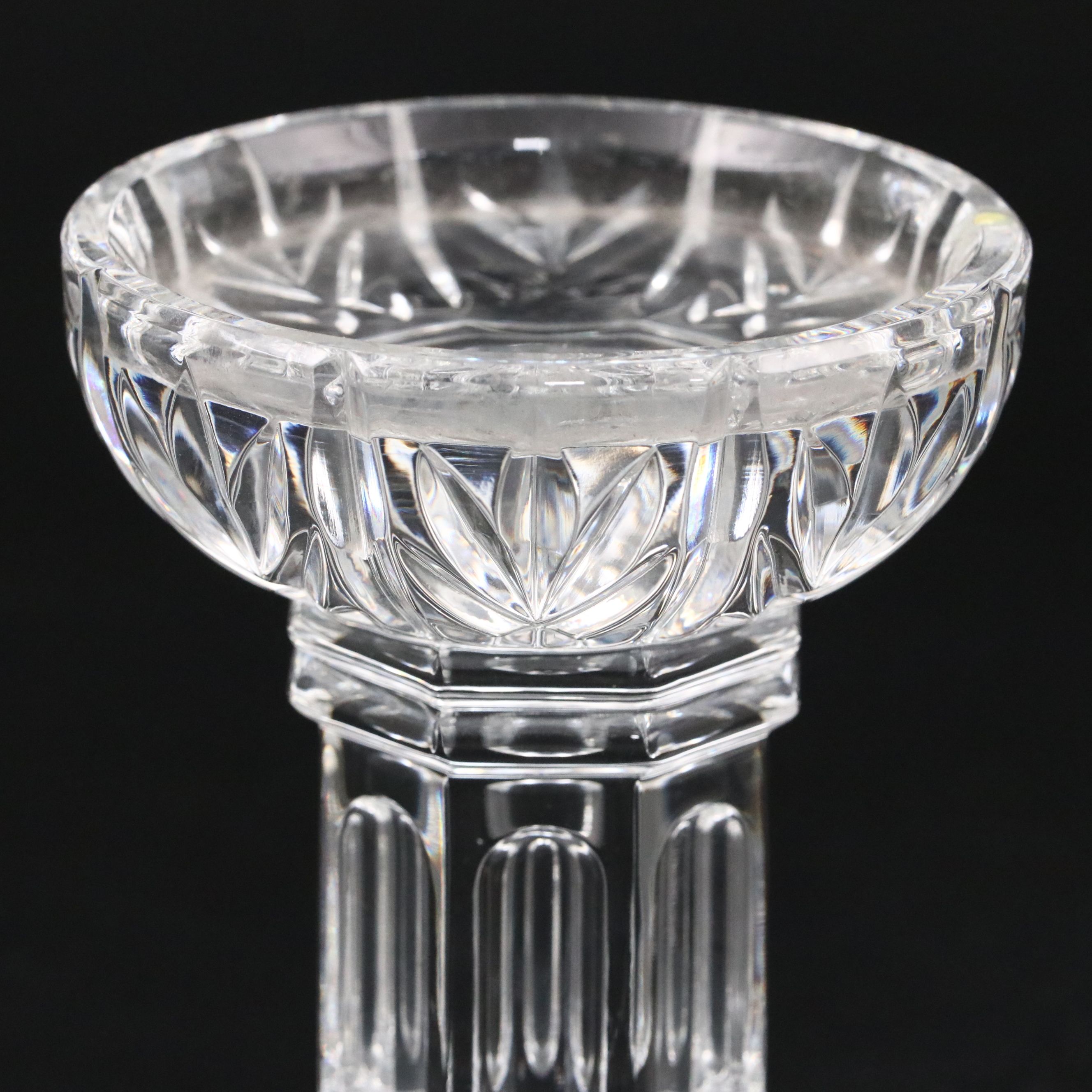 Waterford Crystal Standing Cross and Pillar Candle Holder