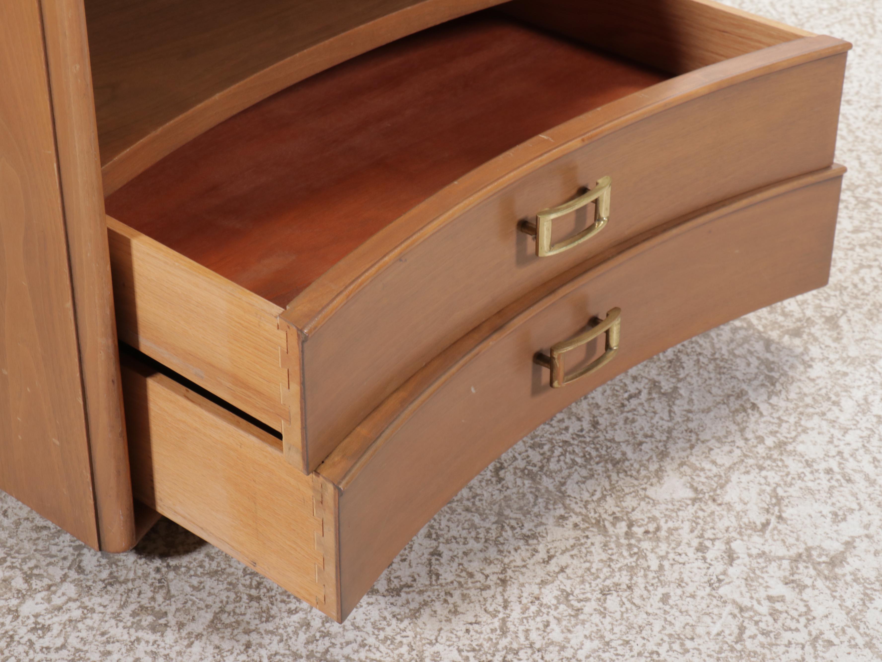 Pair of Johnson Furniture Mid Century Modern Walnut Nightstands