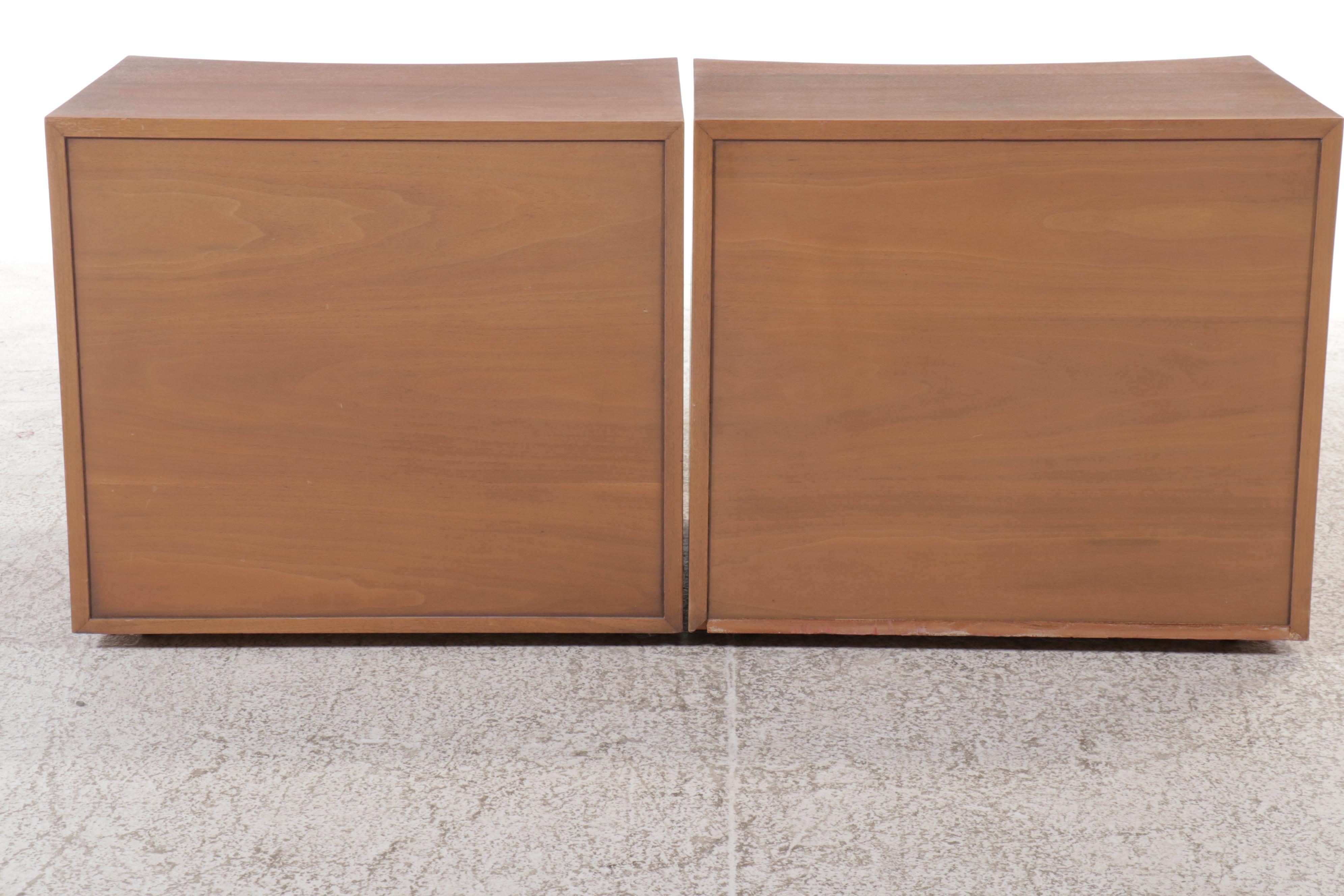 Pair of Johnson Furniture Mid Century Modern Walnut Nightstands