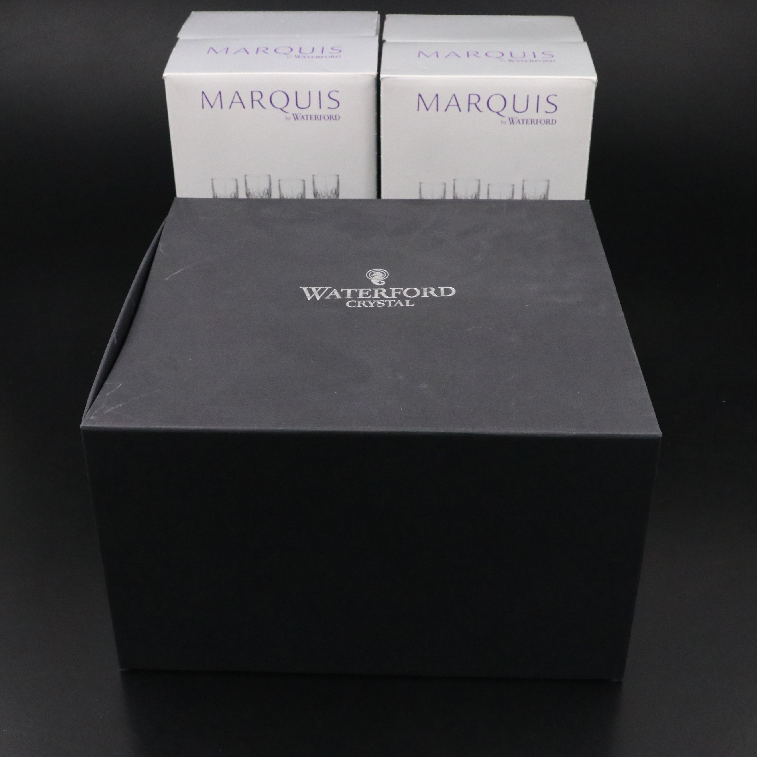 Waterford Crystal "Lismore" Pitcher with Marquis by Waterford Crystal Glasses