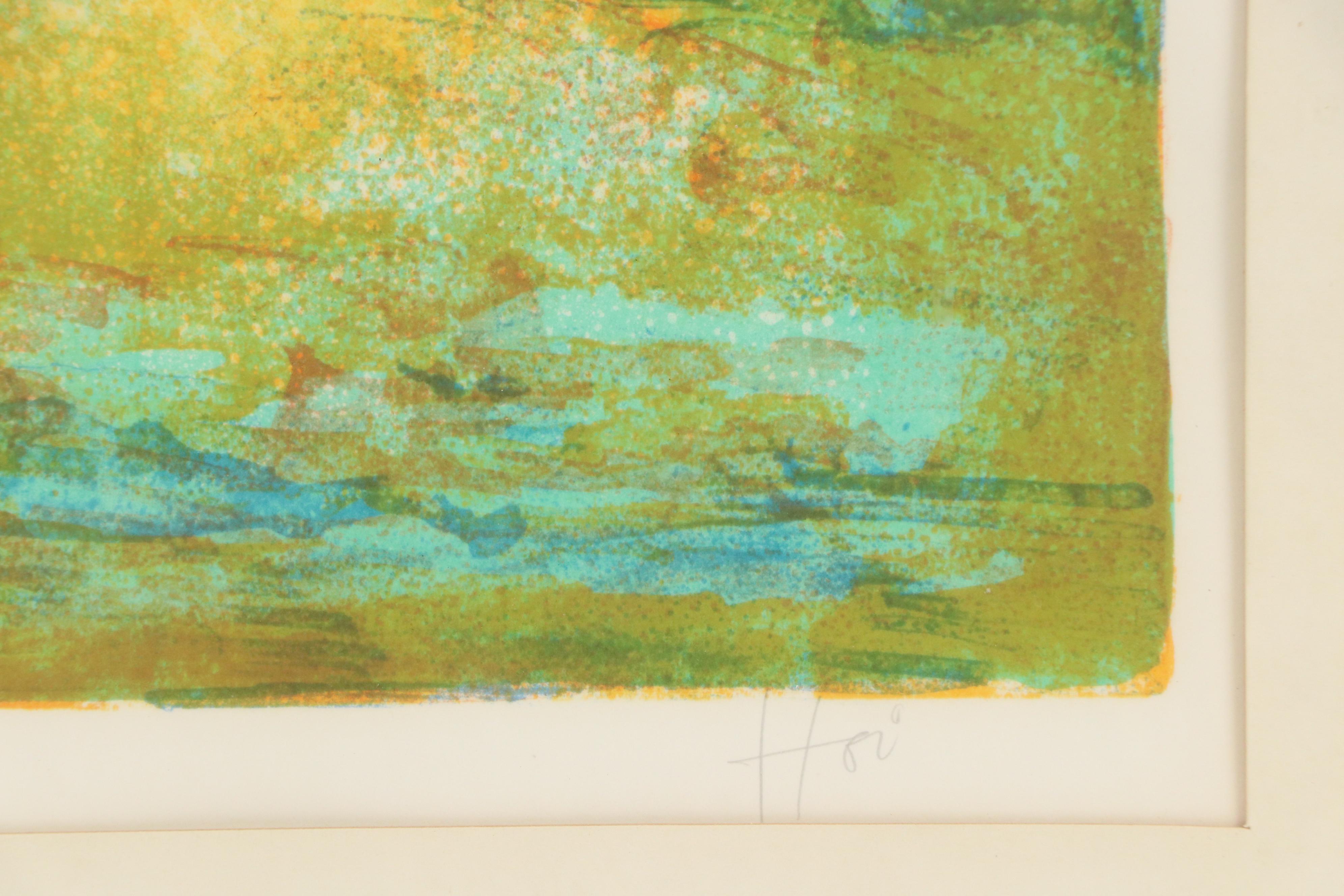 Hoi Lebadang Modern Floral Still Life Chromolithograph, Mid-20th Century