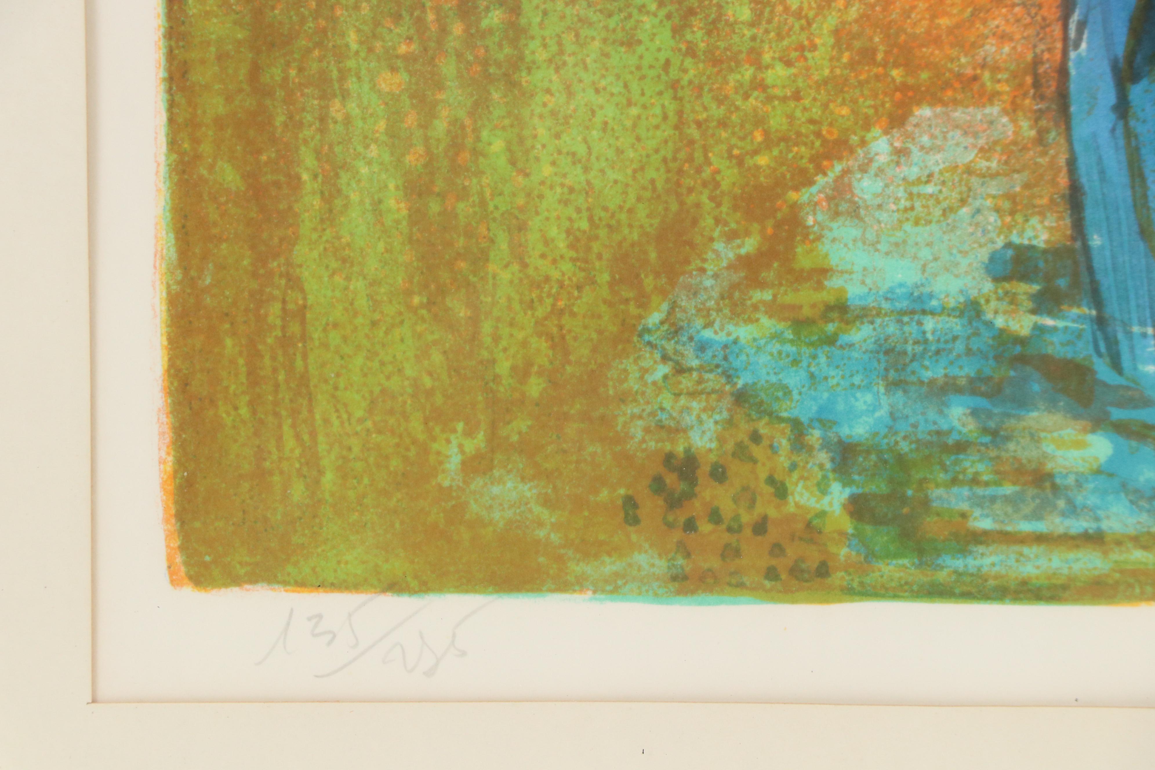 Hoi Lebadang Modern Floral Still Life Chromolithograph, Mid-20th Century