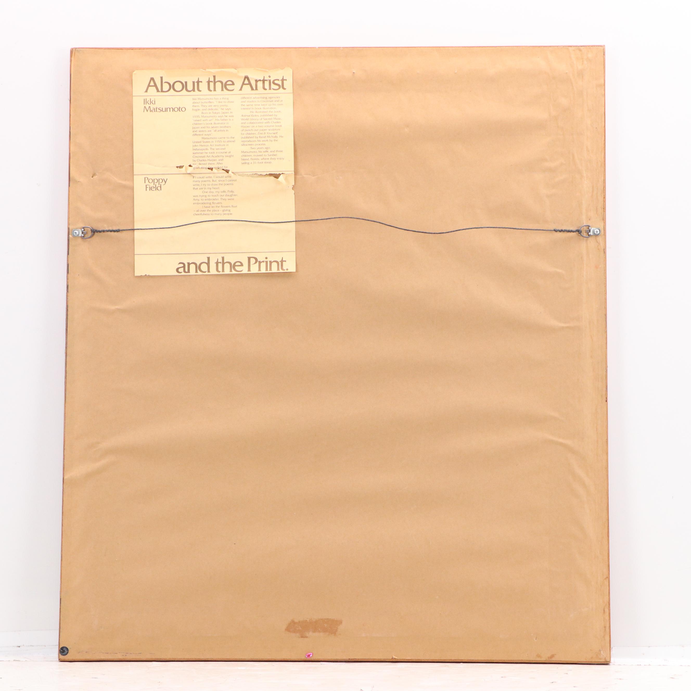 Ikki Matsumoto Floral Giclée "Poppy Field," Mid-20th Century