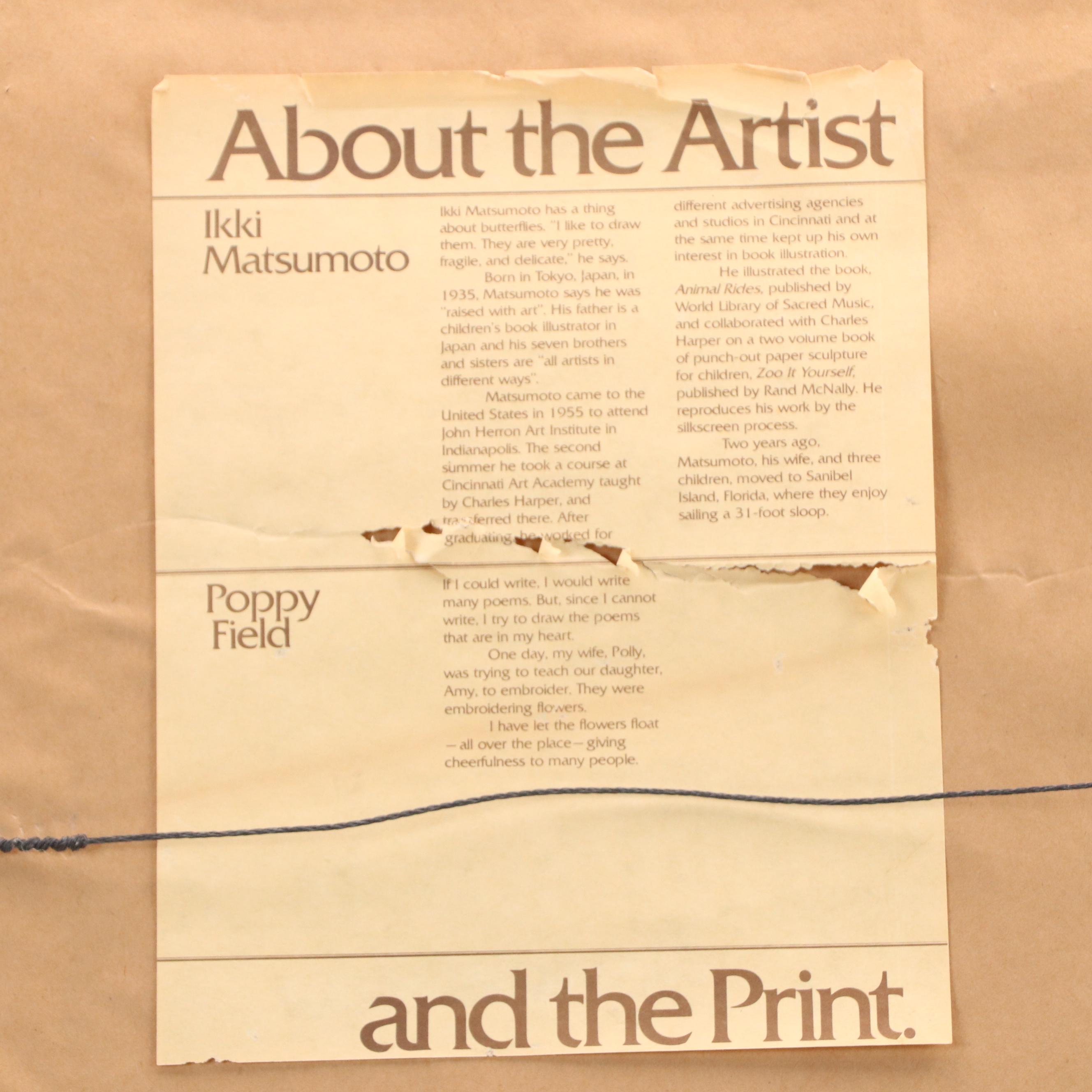 Ikki Matsumoto Floral Giclée "Poppy Field," Mid-20th Century