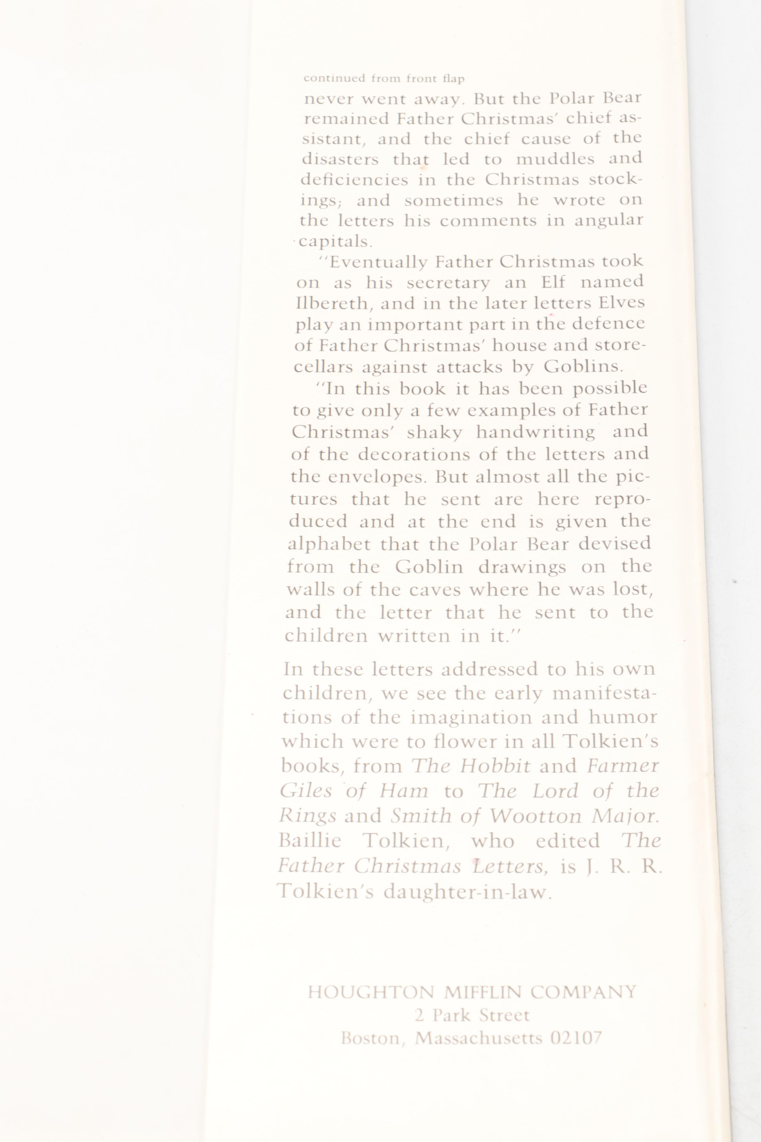 First Edition "The Father Christmas Letters" by J. R. R. Tolkien, 1976