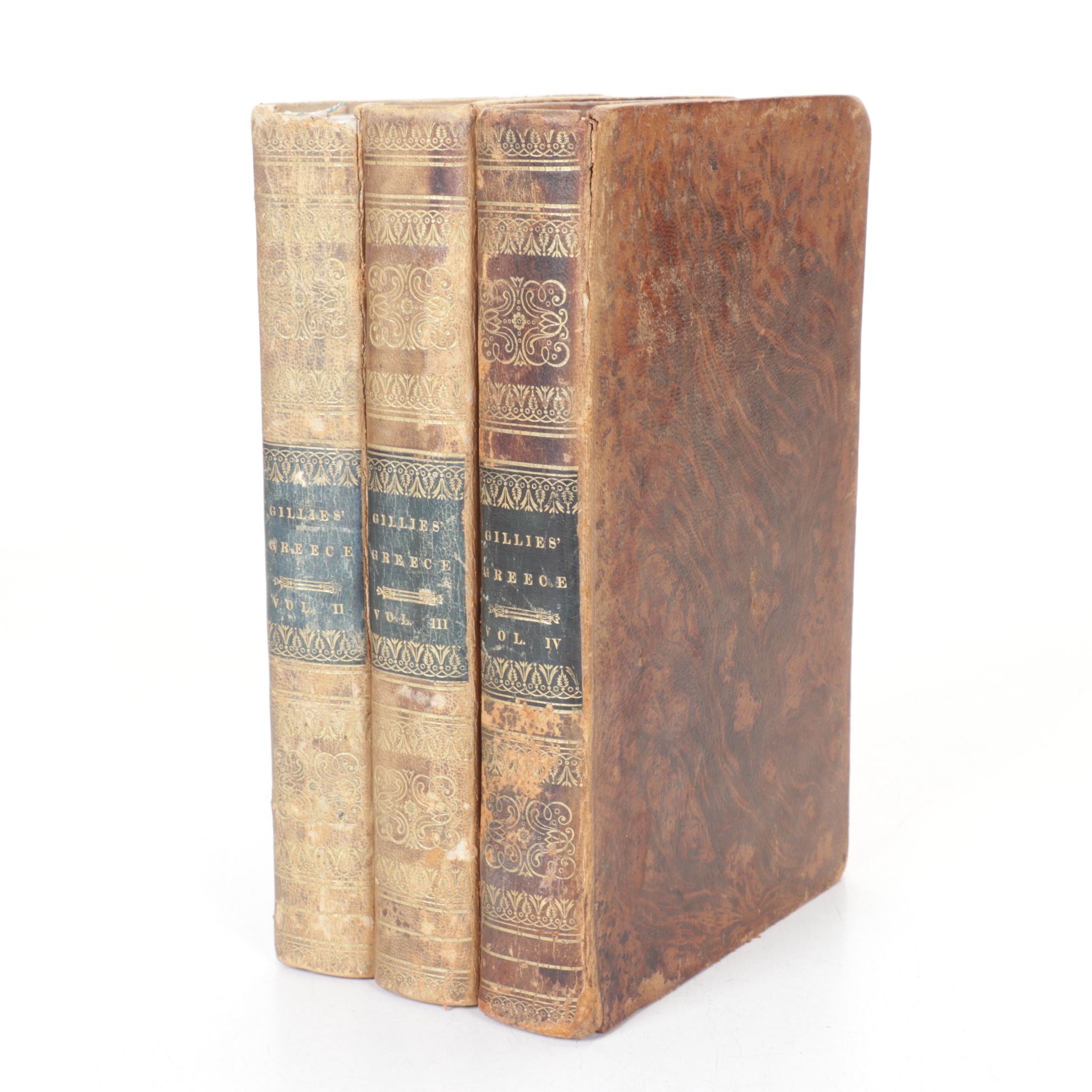 Leather Bound "The History of Ancient Greece" Vol. II–IV by John Gillies, 1822