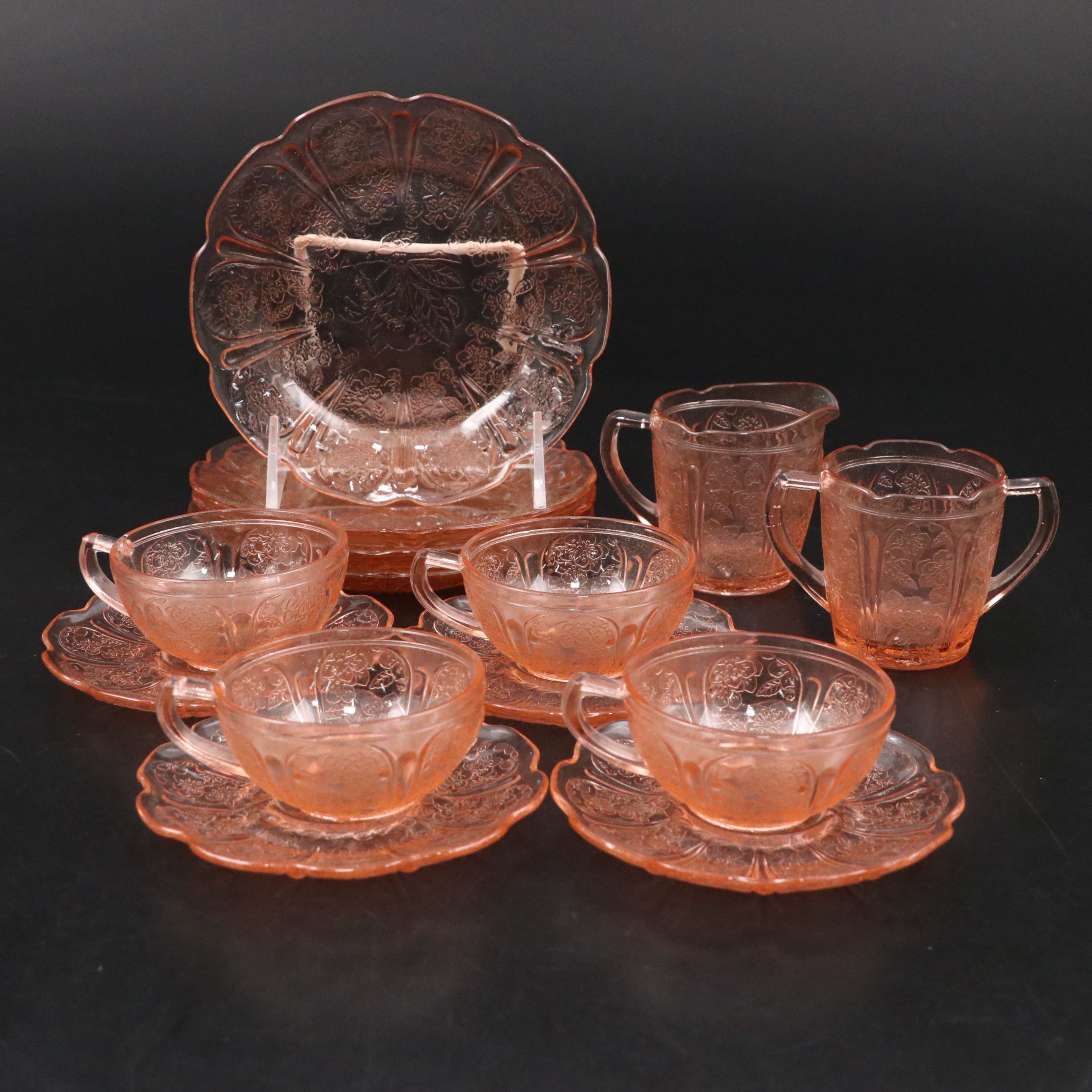 Jeannette Junior "Cherry Blossom" Children's Dinnerware, Mid-20th Century