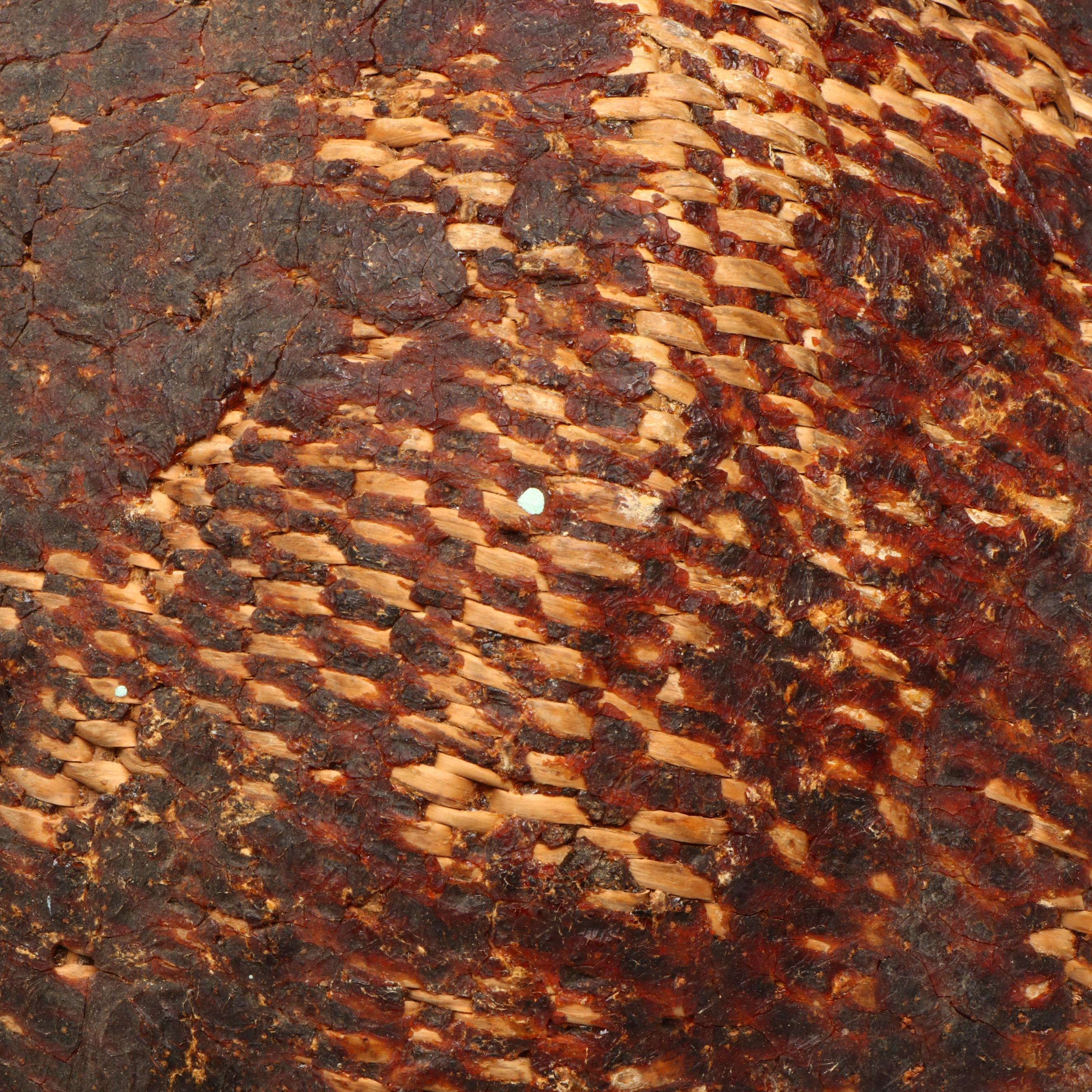 Paiute or Indé (Apache) Pine Pitched Coiled Basketry Water Bottle