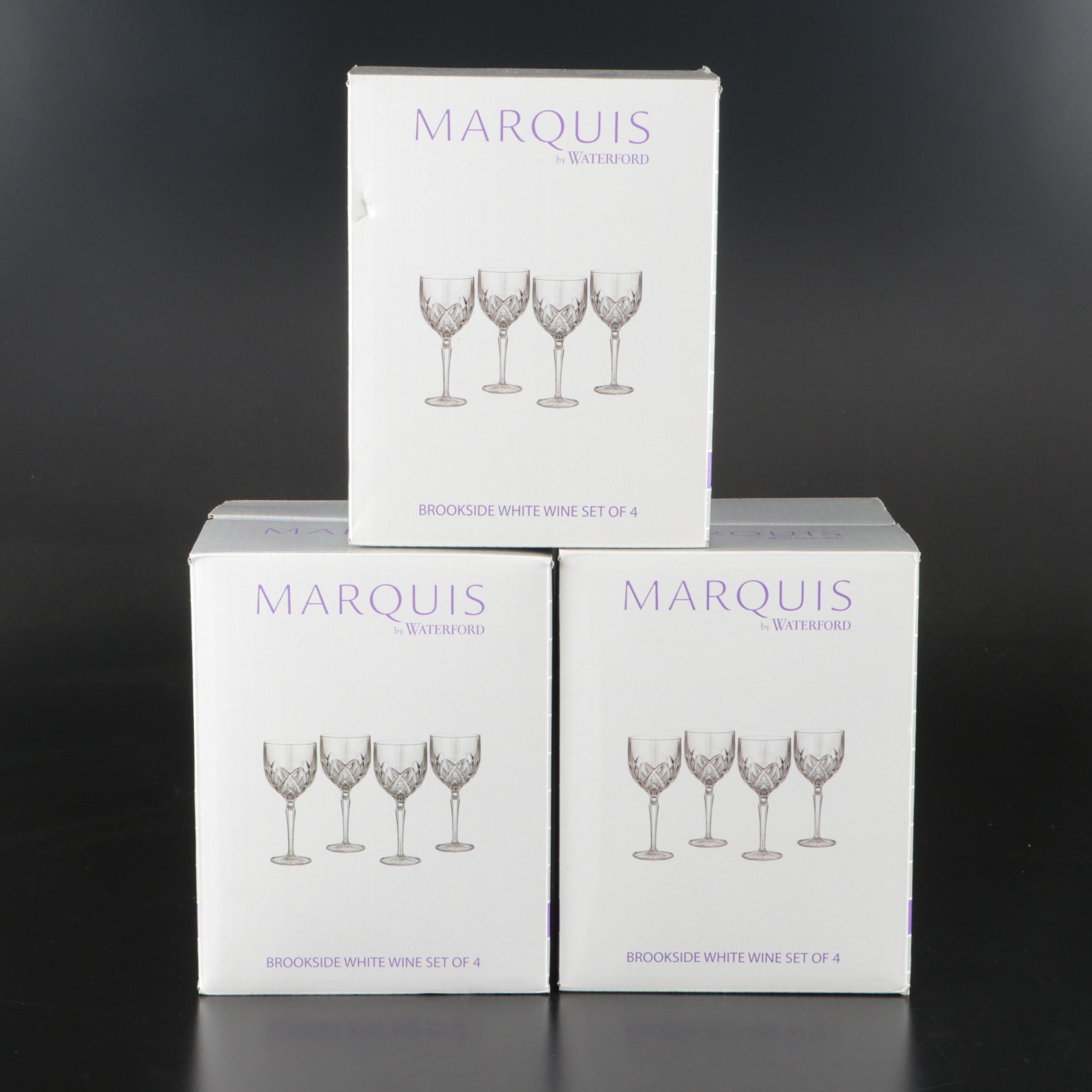 Marquis by Waterford "Brookside" Crystal White Wine Glasses