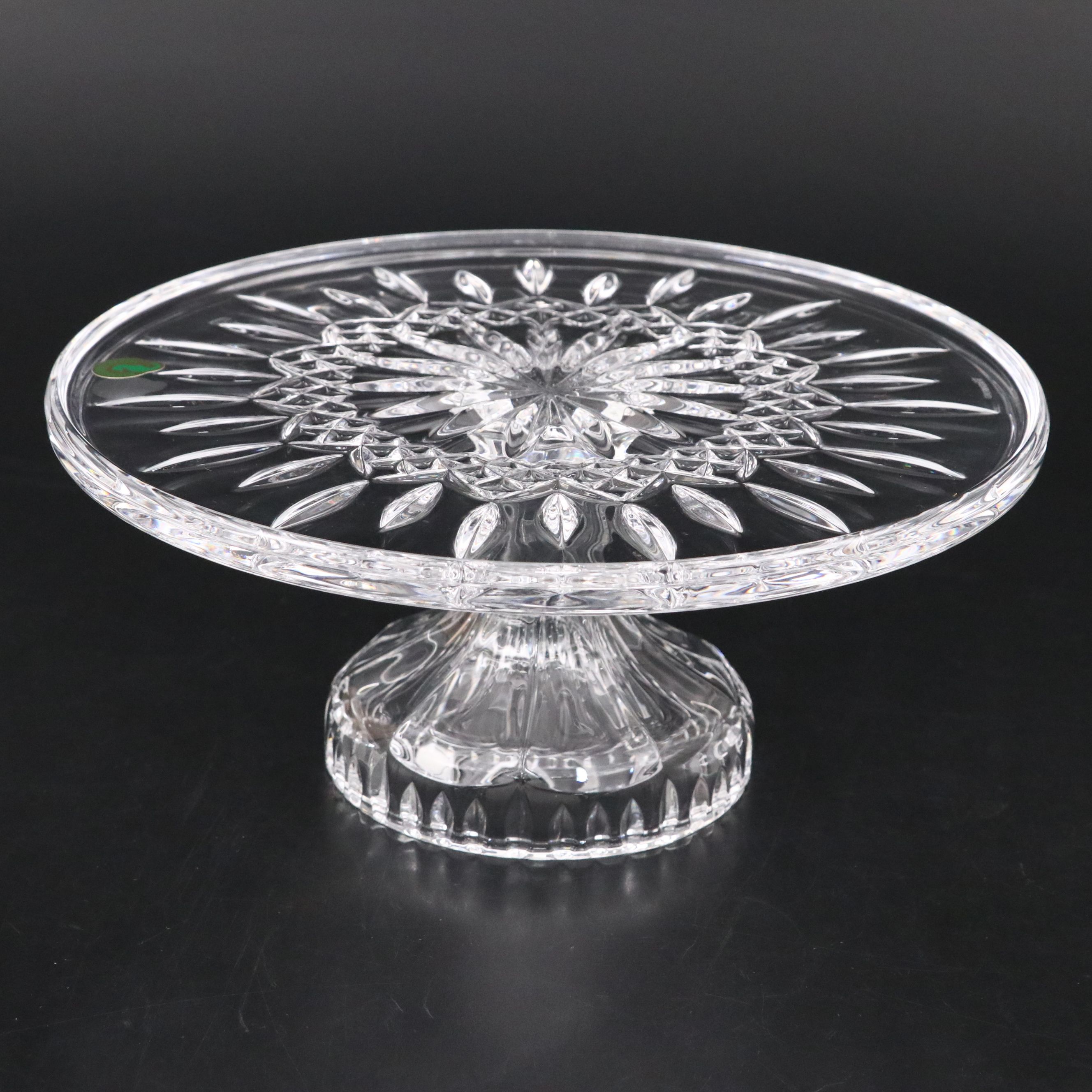 Waterford "Lismore" Crystal Cake Stand, Cake Knife, and Salad Plates