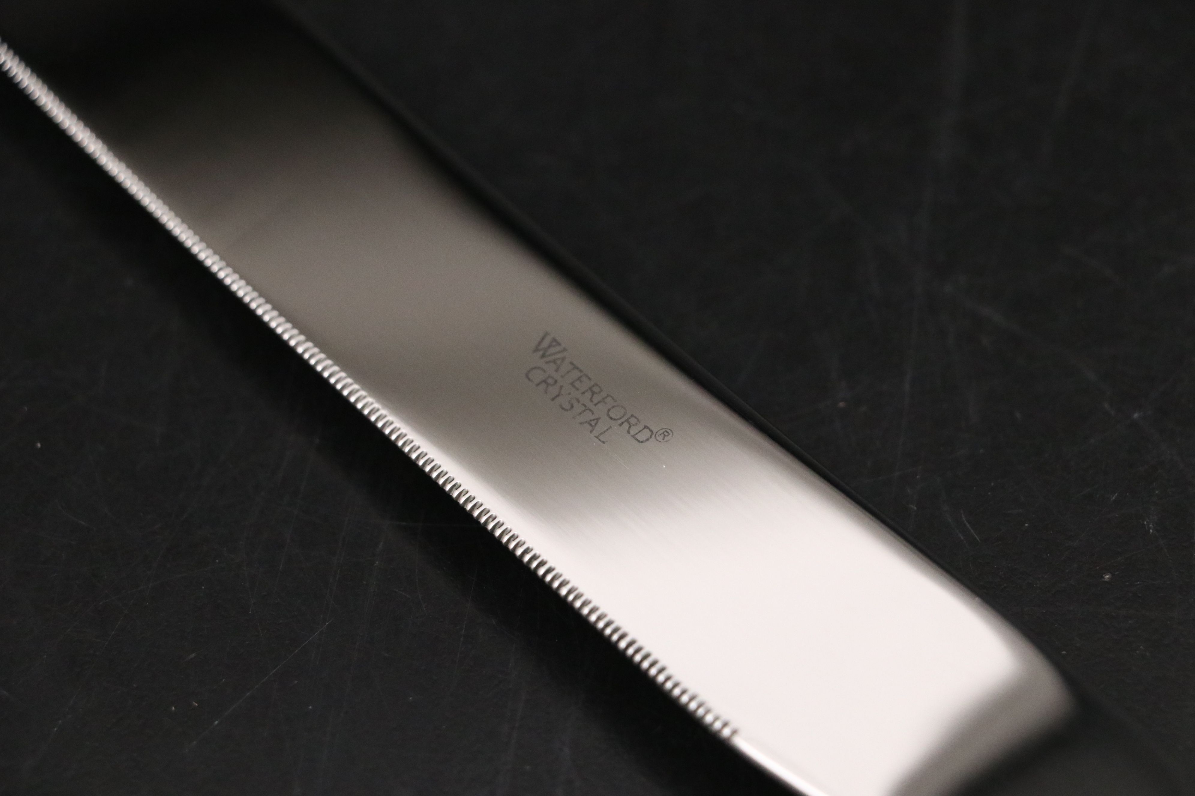 Waterford "Lismore" Crystal Cake Stand, Cake Knife, and Salad Plates