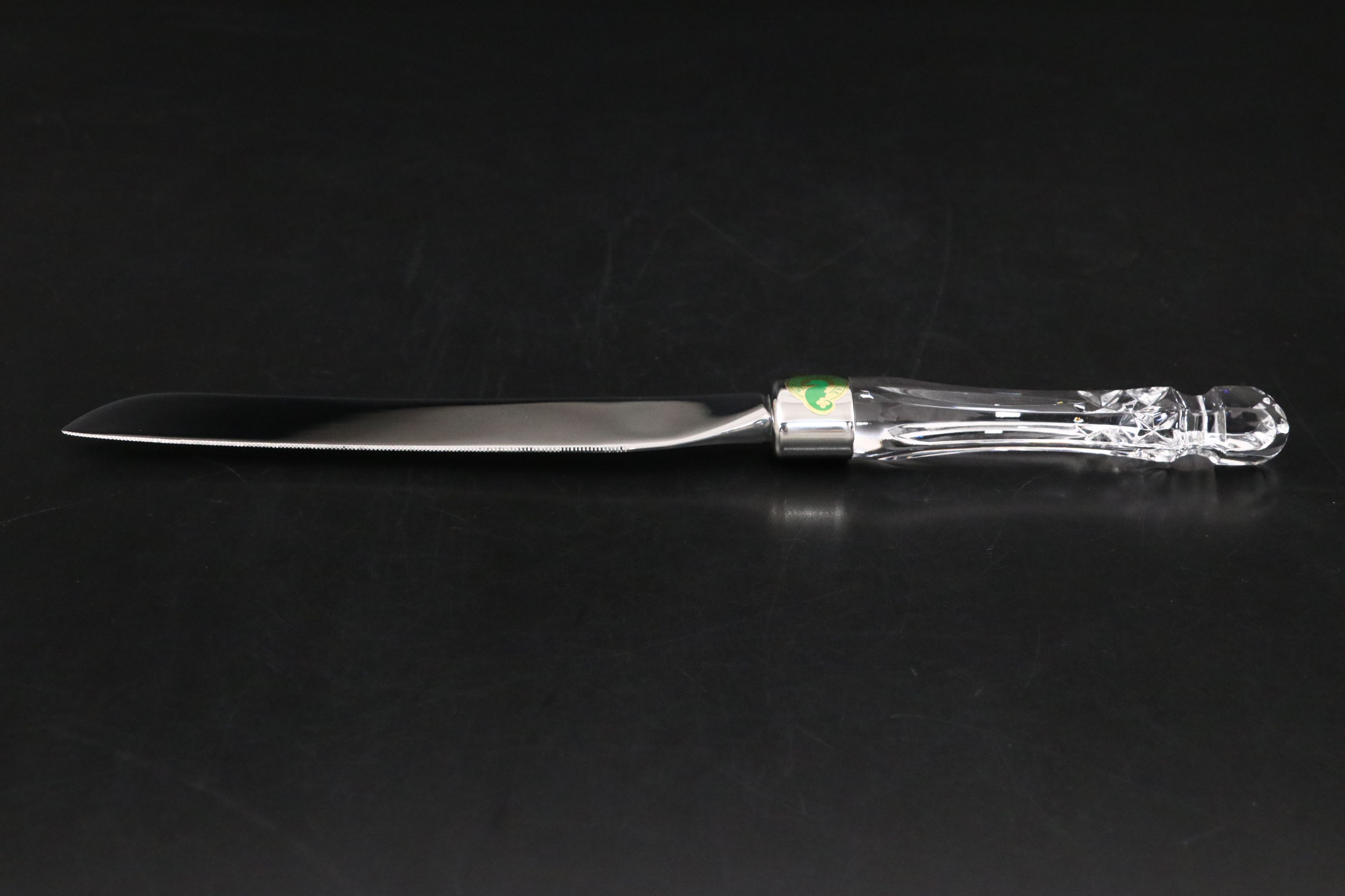 Waterford "Lismore" Crystal Cake Stand, Cake Knife, and Salad Plates