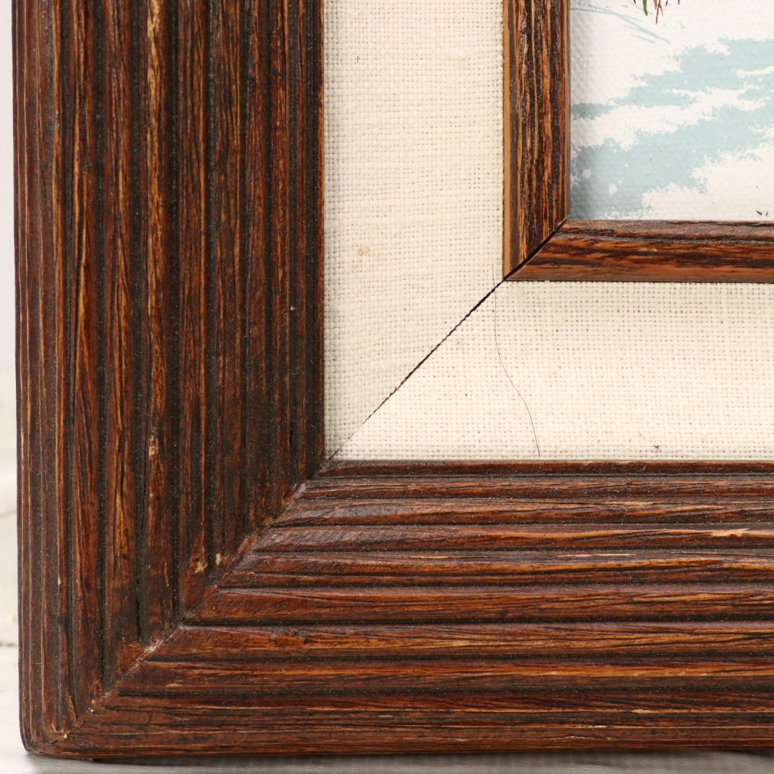 C. Carson Screenprint of Snowy Farm Scene With Morton Salt Barn, Circa 1980