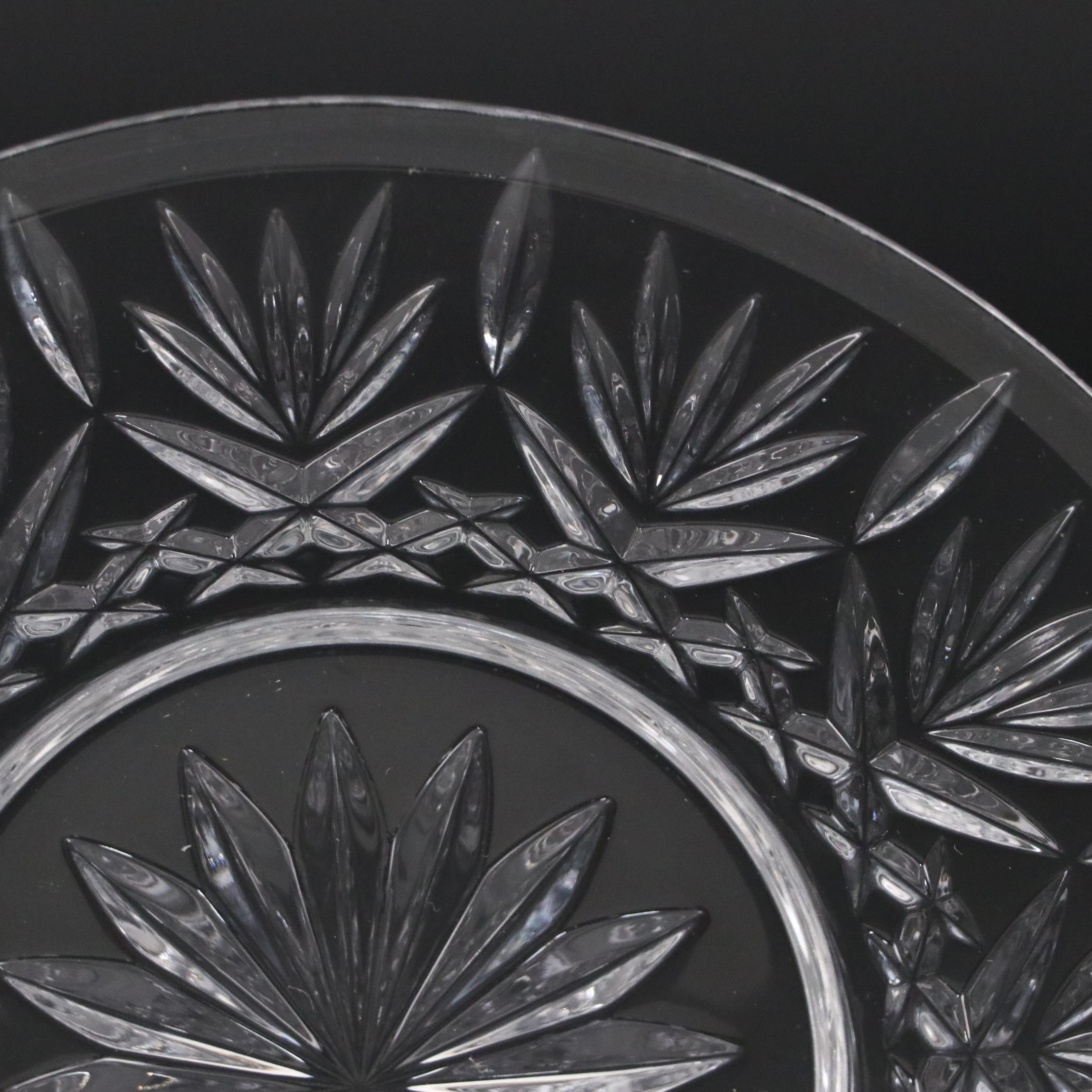 Waterford "Lismore" Crystal Cake Stand, Cake Knife, and Salad Plates