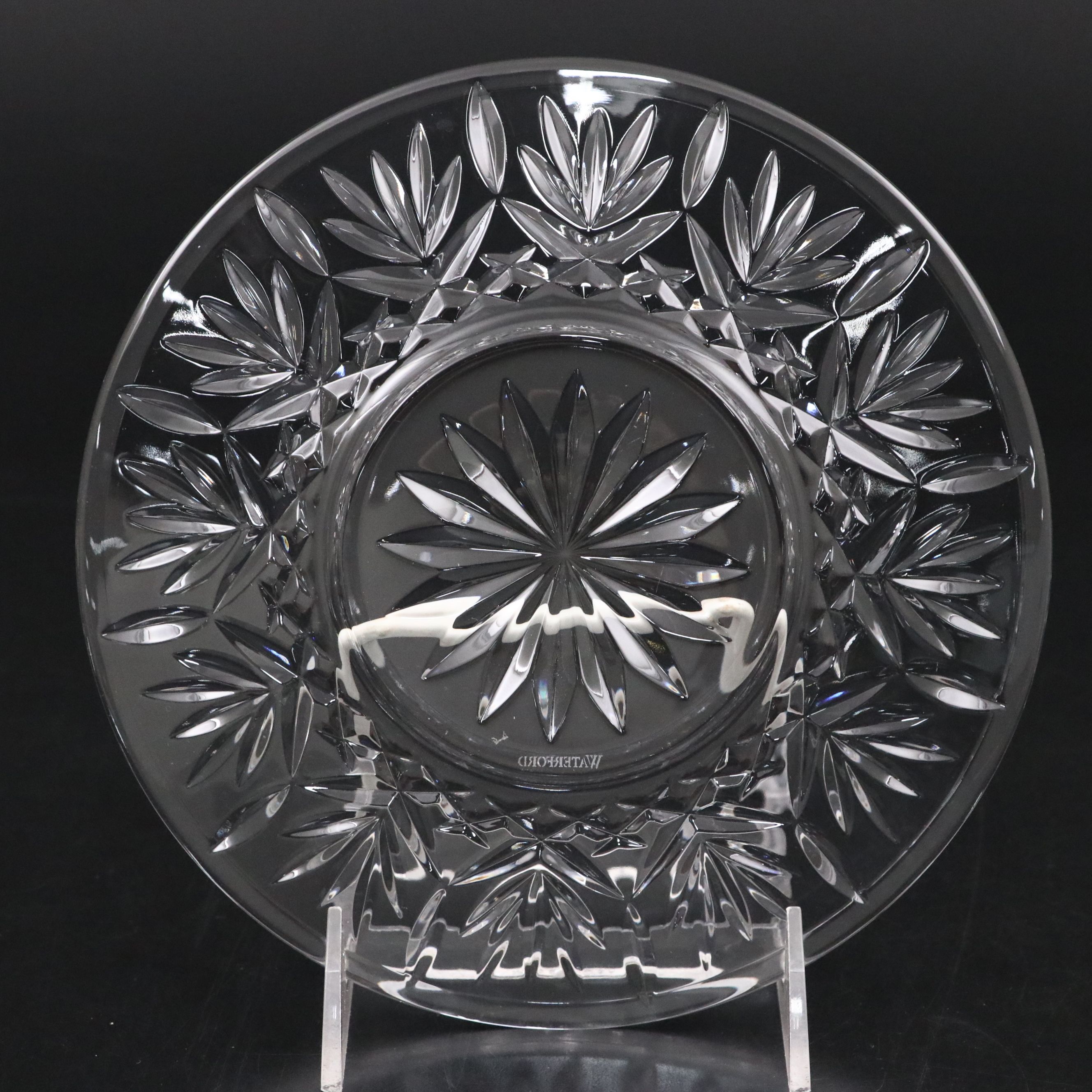 Waterford "Lismore" Crystal Cake Stand, Cake Knife, and Salad Plates