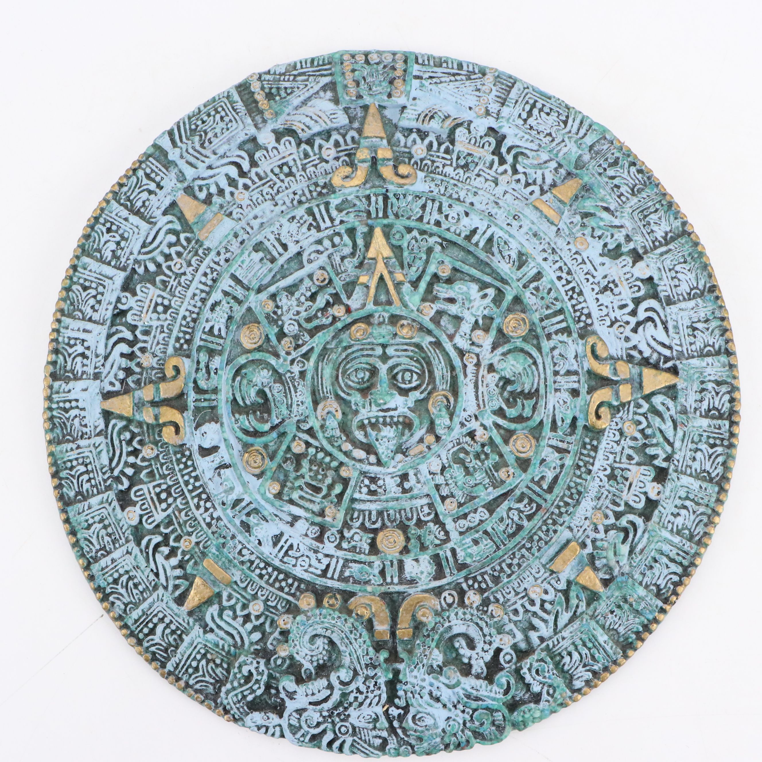 Aztec Style Plaster and Resin Piedra de Sol Wall Décor