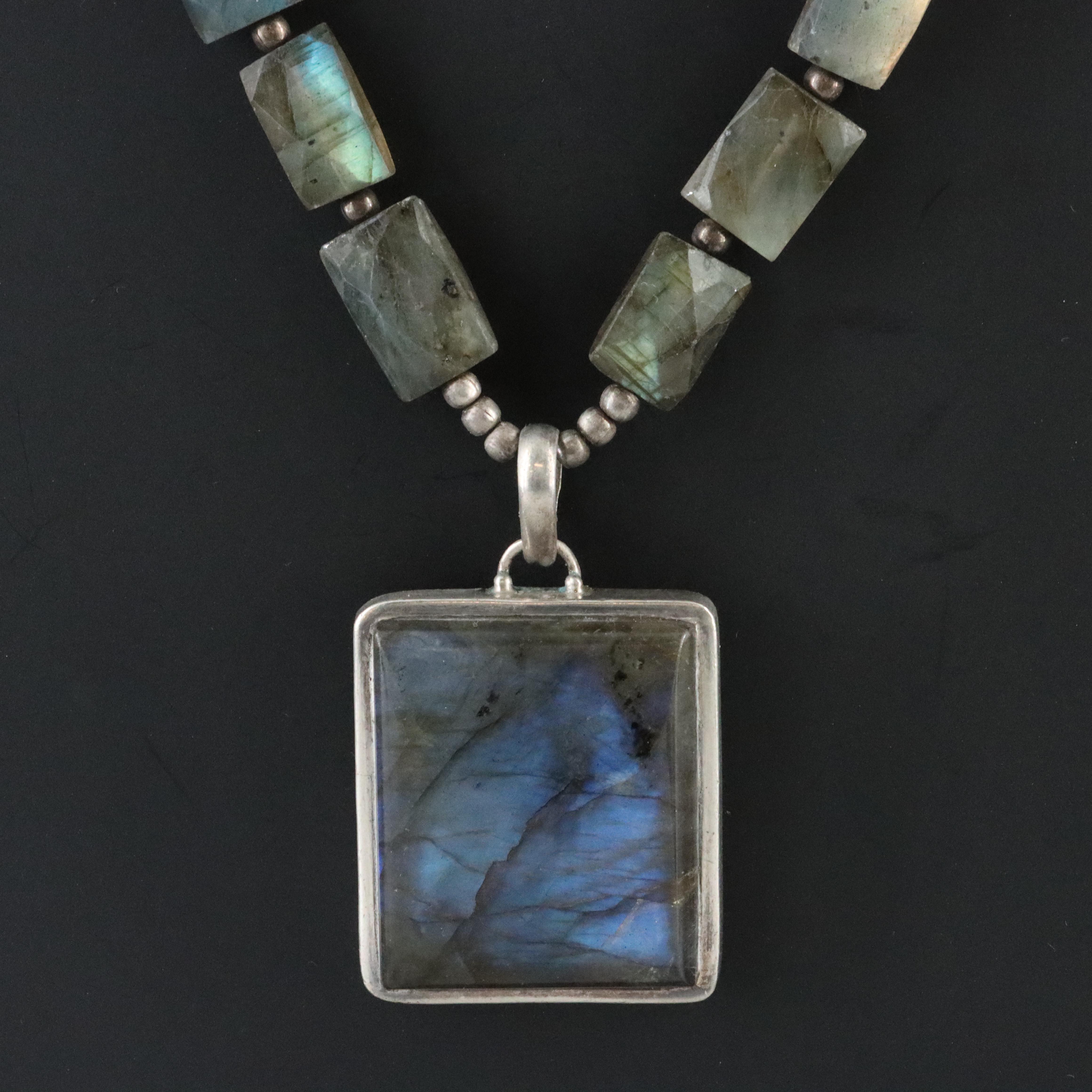 Sterling Labradorite Pendant Necklace