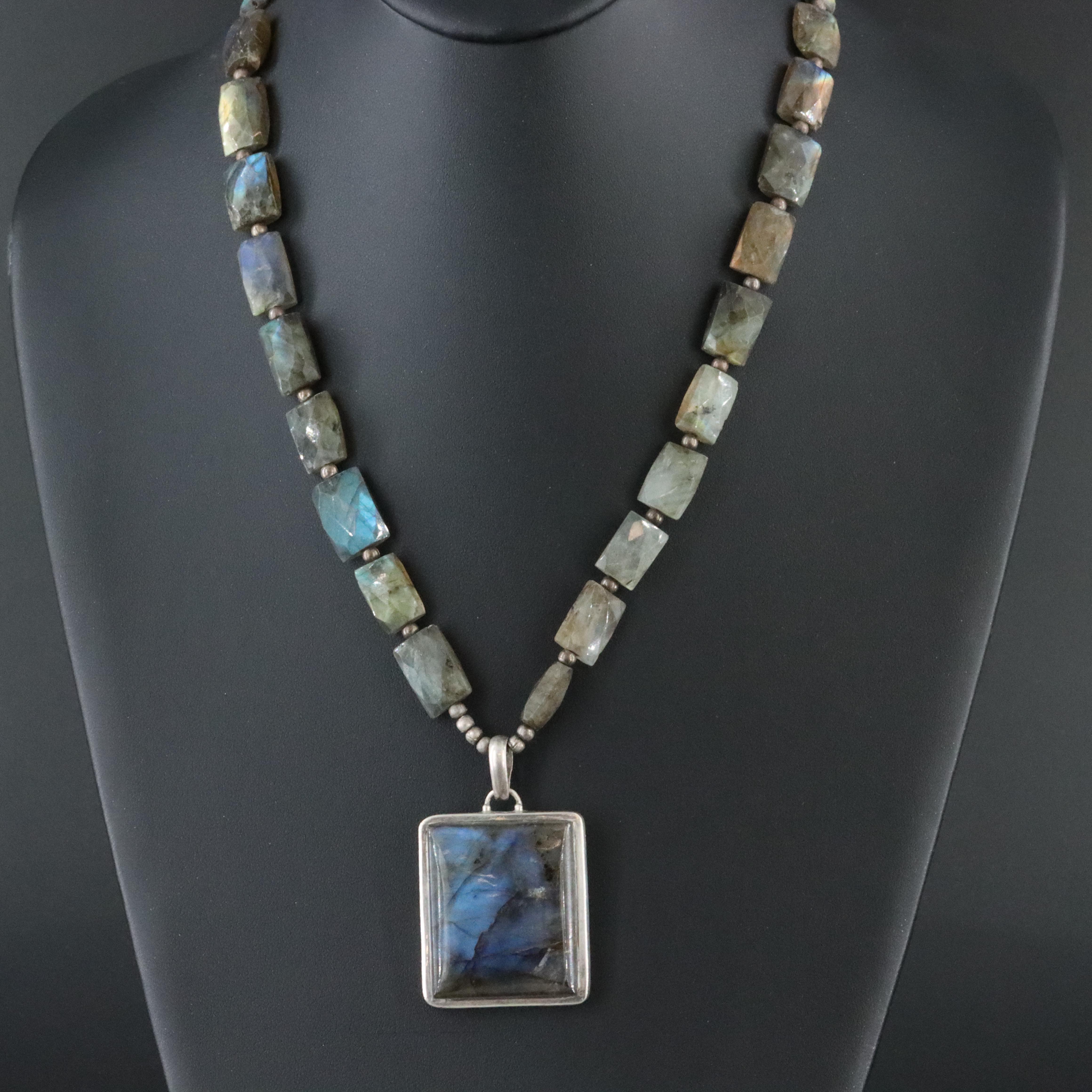 Sterling Labradorite Pendant Necklace
