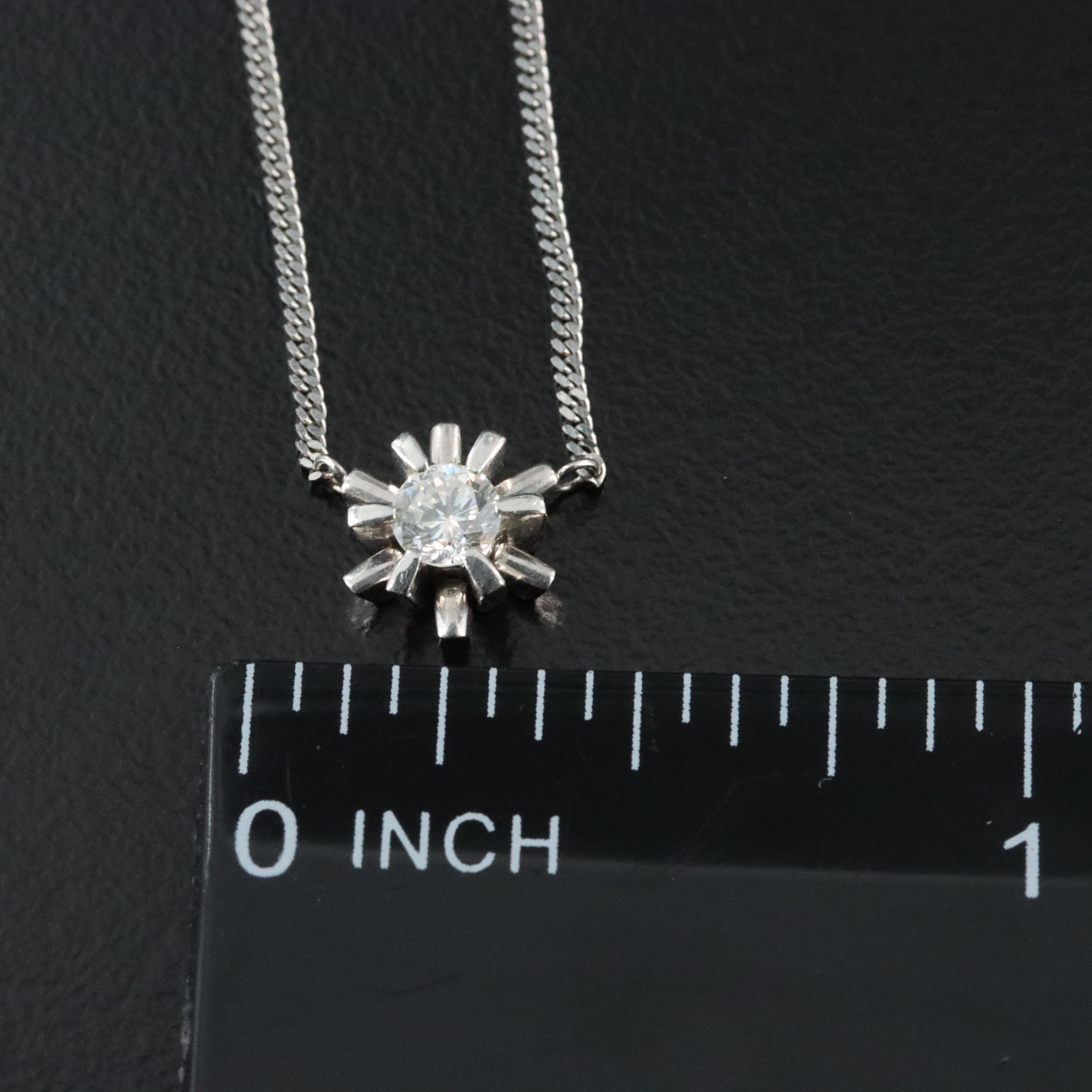 Platinum 0.20 CTW Diamond Pendant Necklace