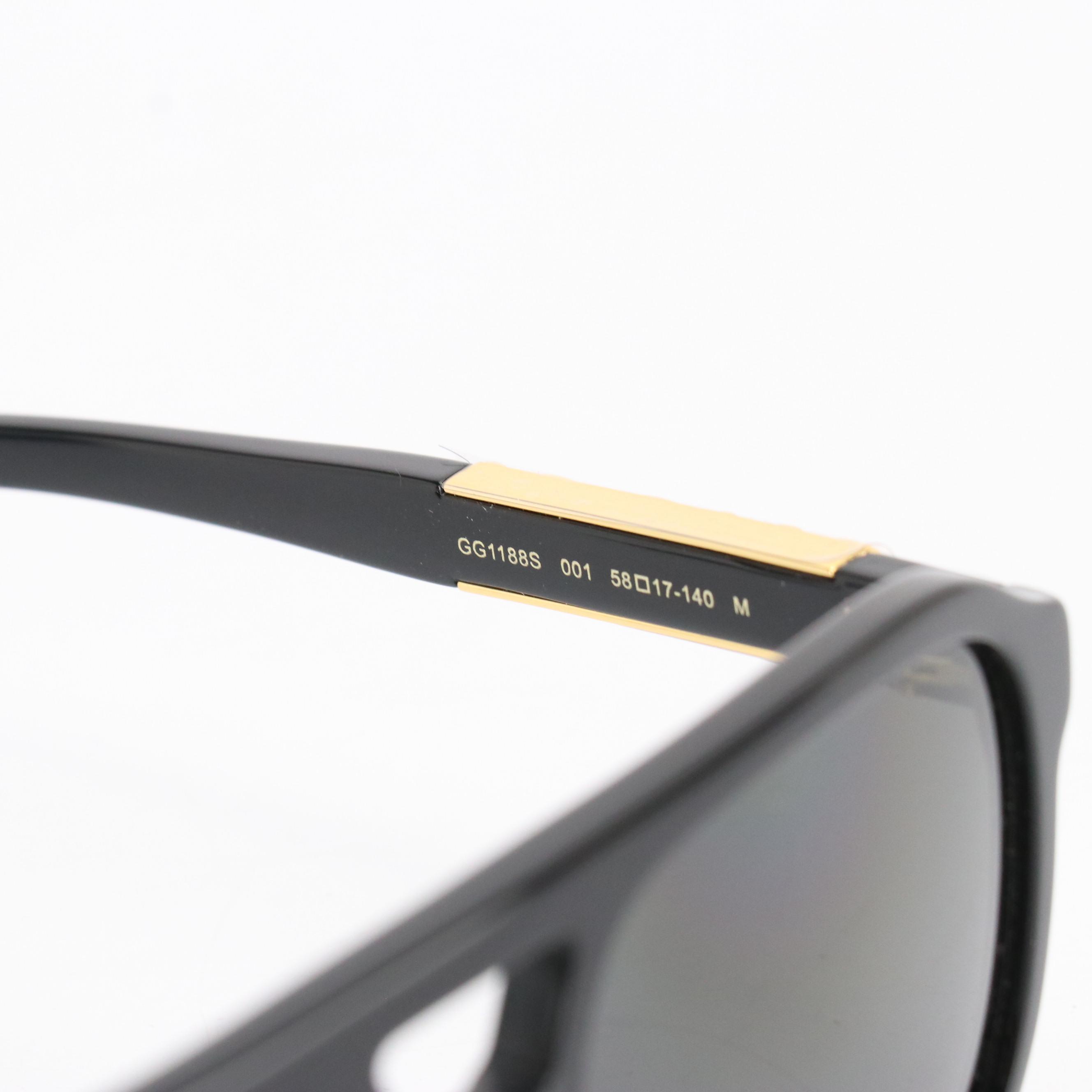 Gucci GG1188S Black/Grey Sunglasses with Box