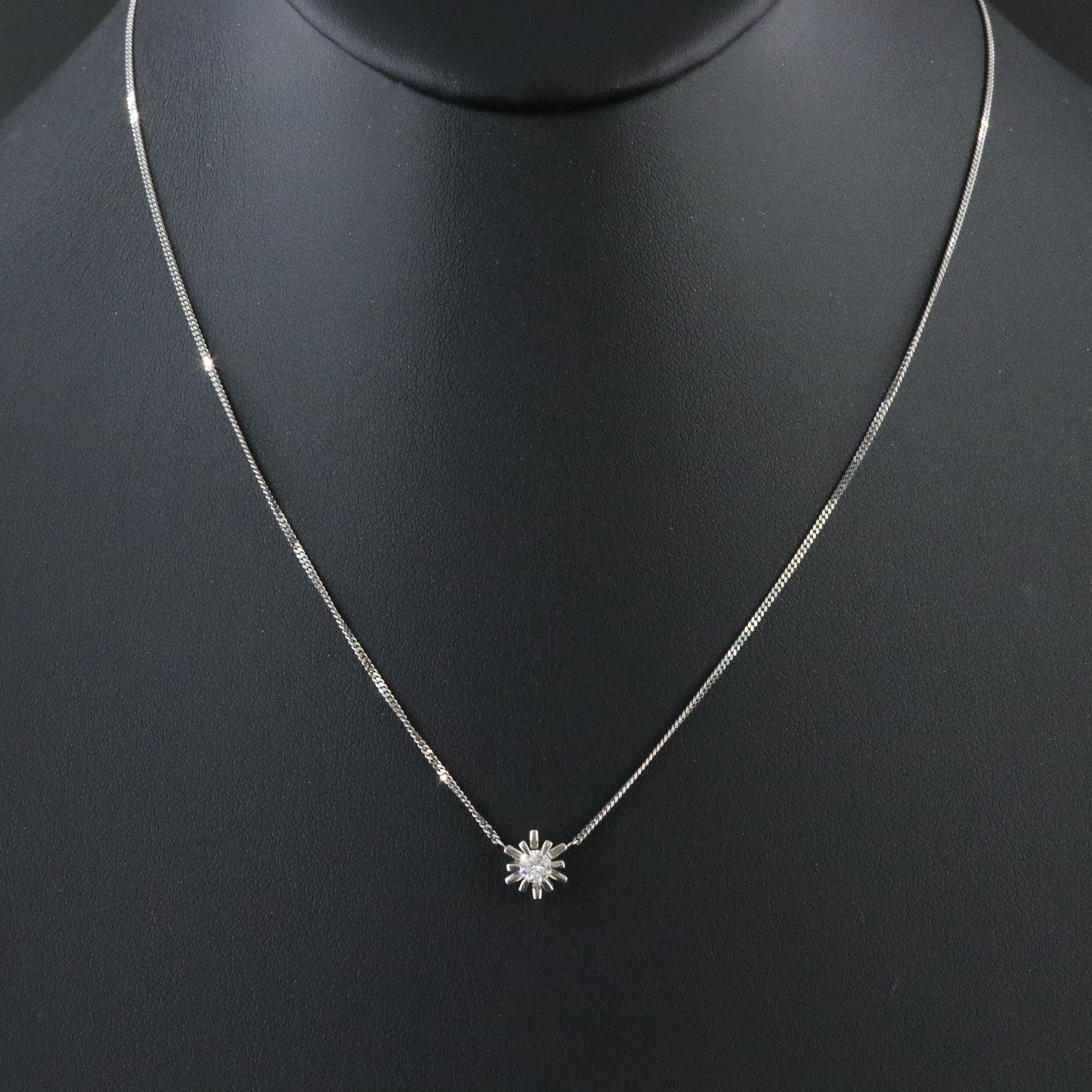 Platinum 0.20 CTW Diamond Pendant Necklace