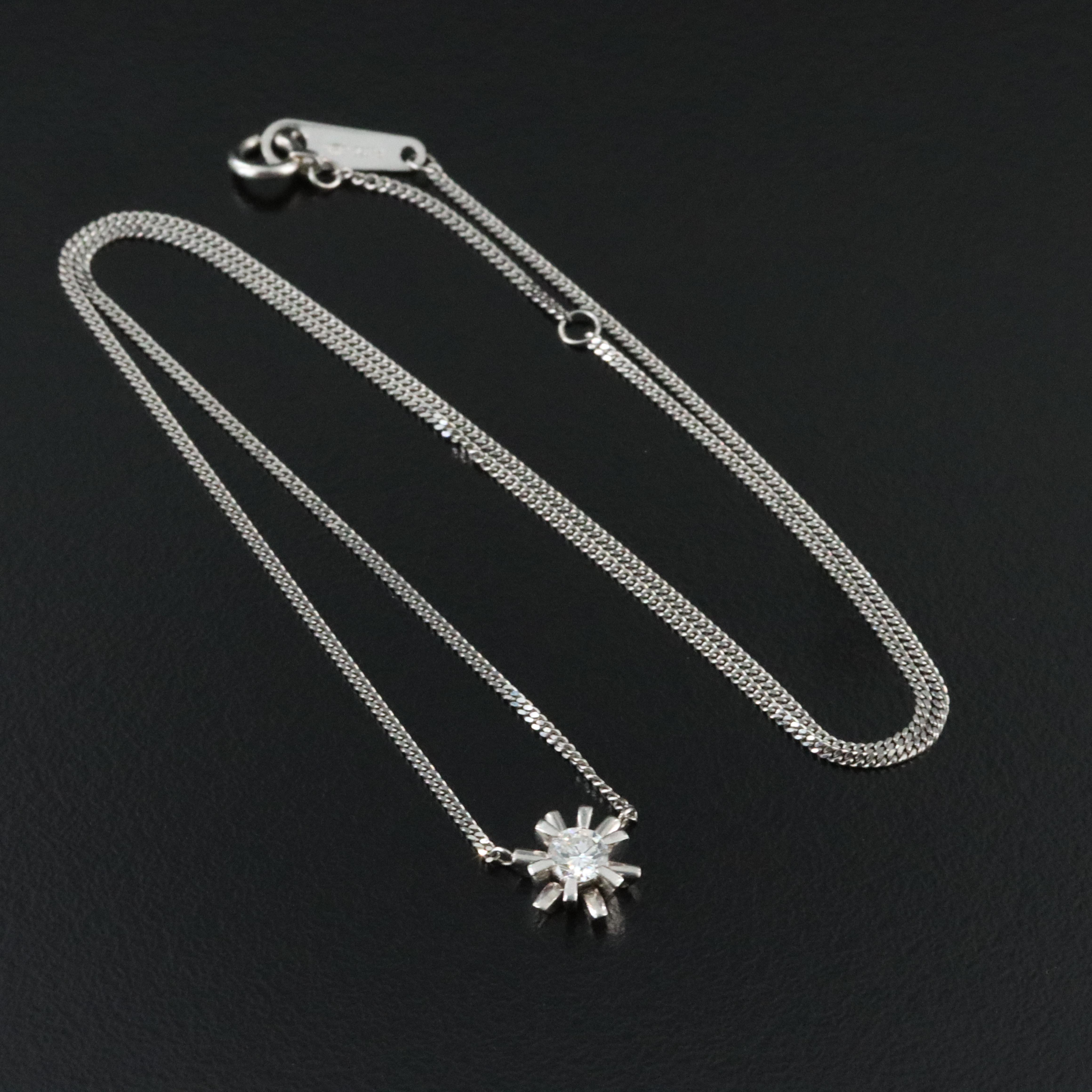 Platinum 0.20 CTW Diamond Pendant Necklace