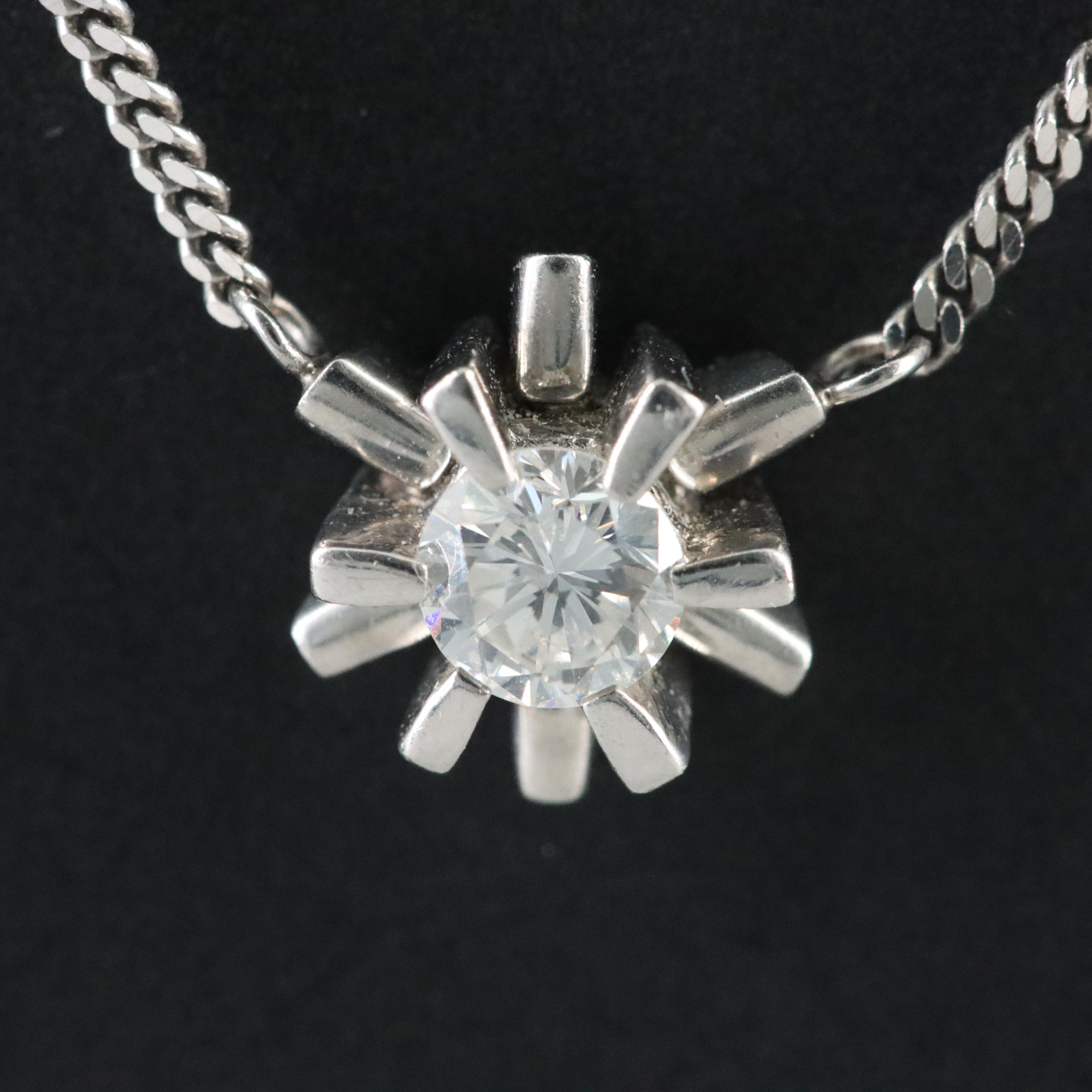 Platinum 0.20 CTW Diamond Pendant Necklace