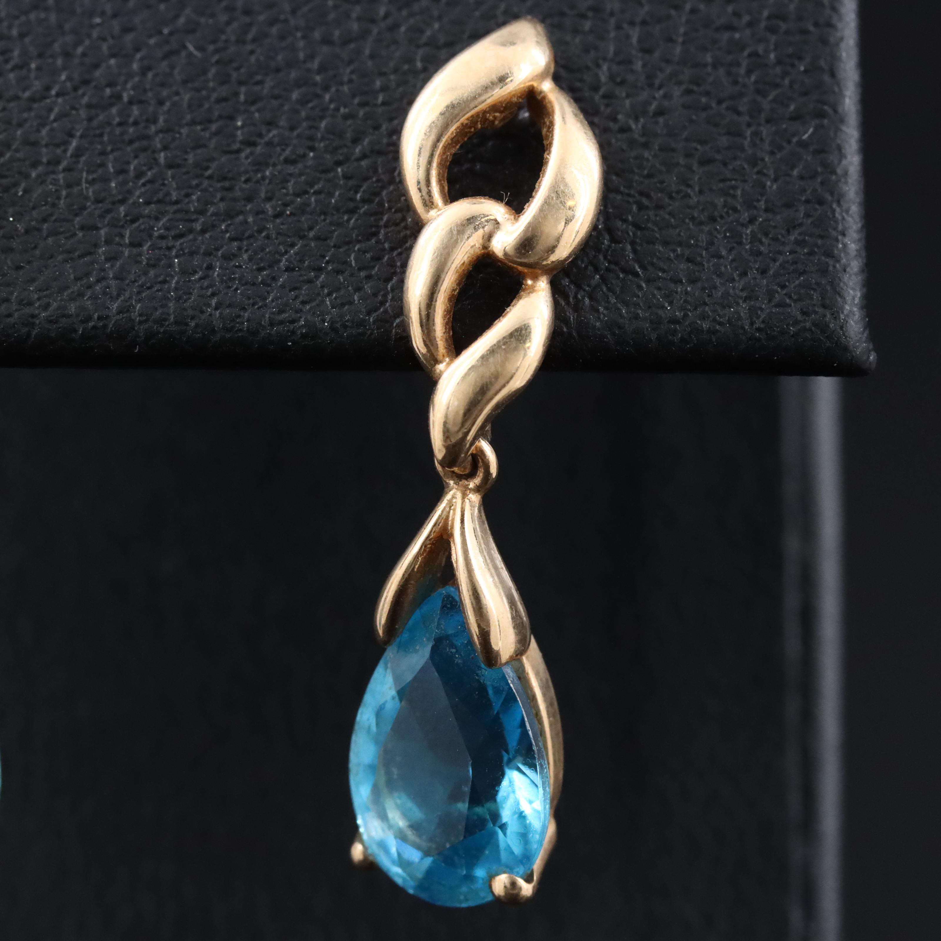 14K Topaz Drop Earrings