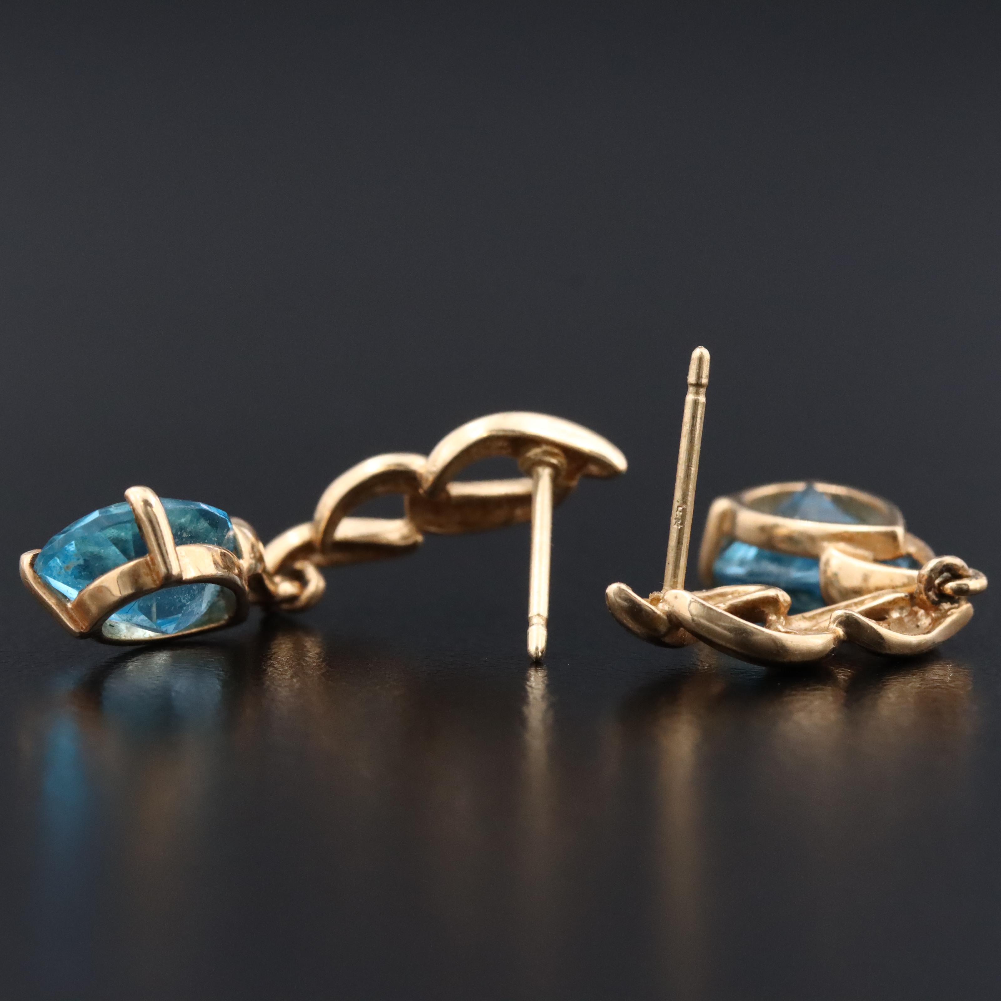 14K Topaz Drop Earrings