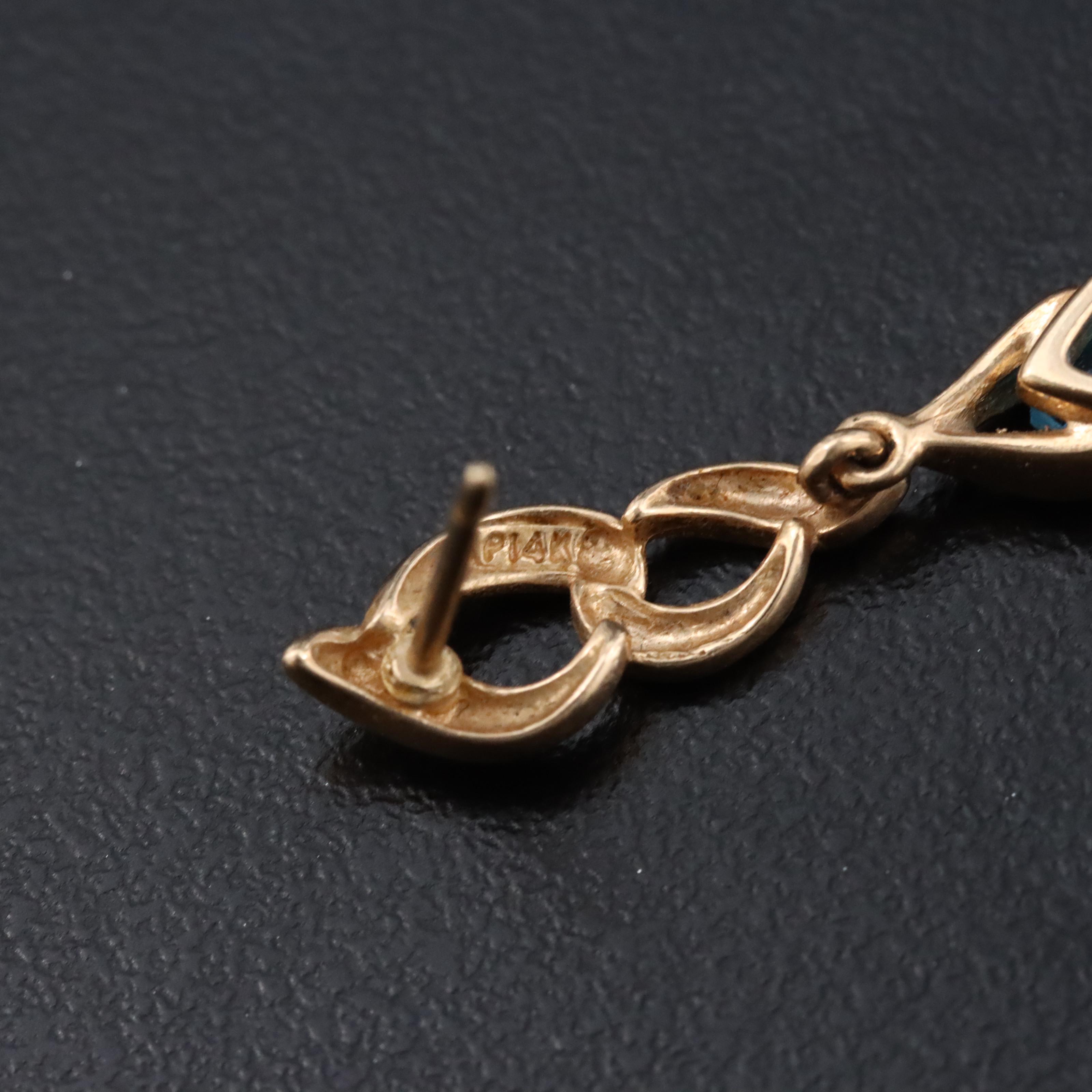 14K Topaz Drop Earrings