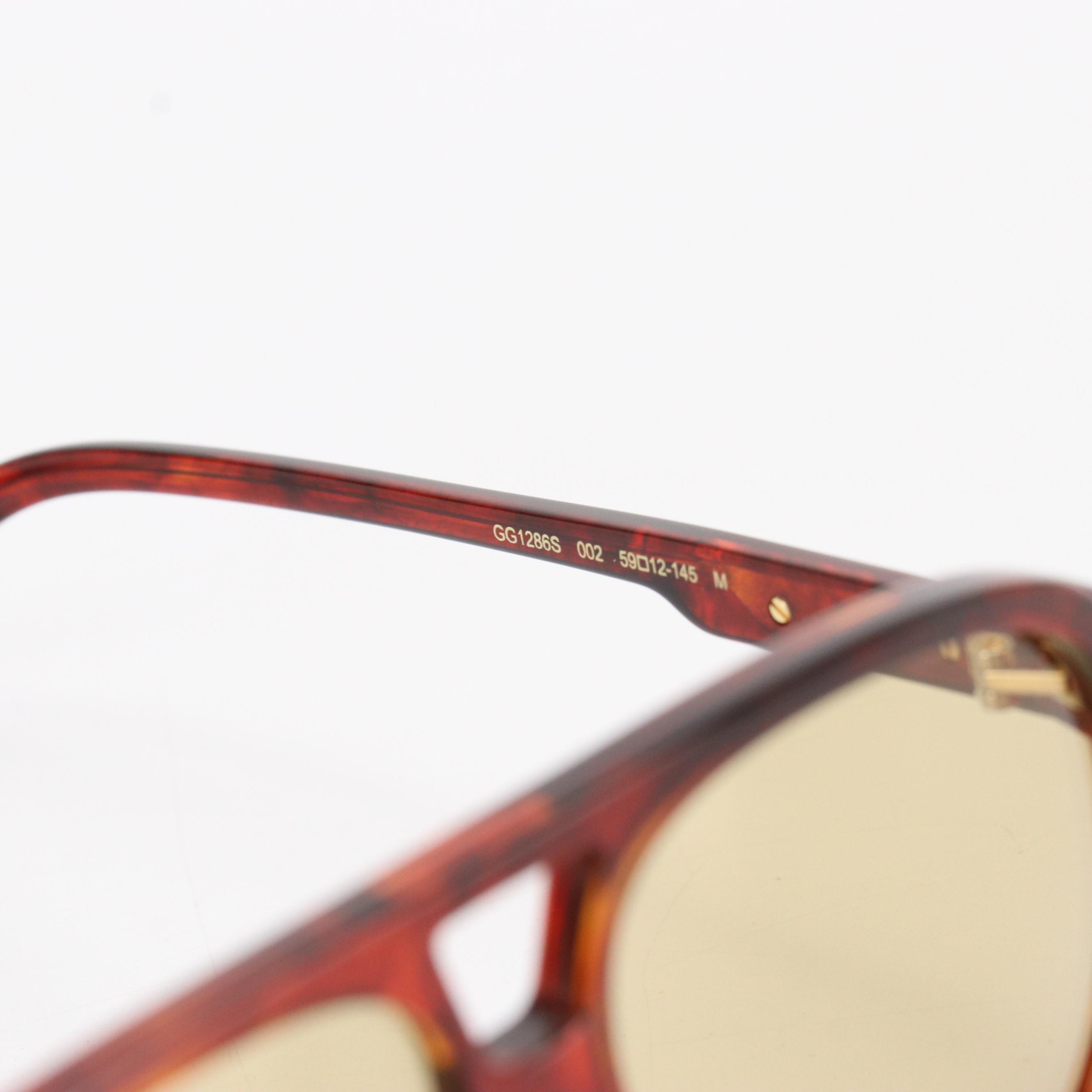 Gucci GG1286S Havana Brown Sunglasses with Box