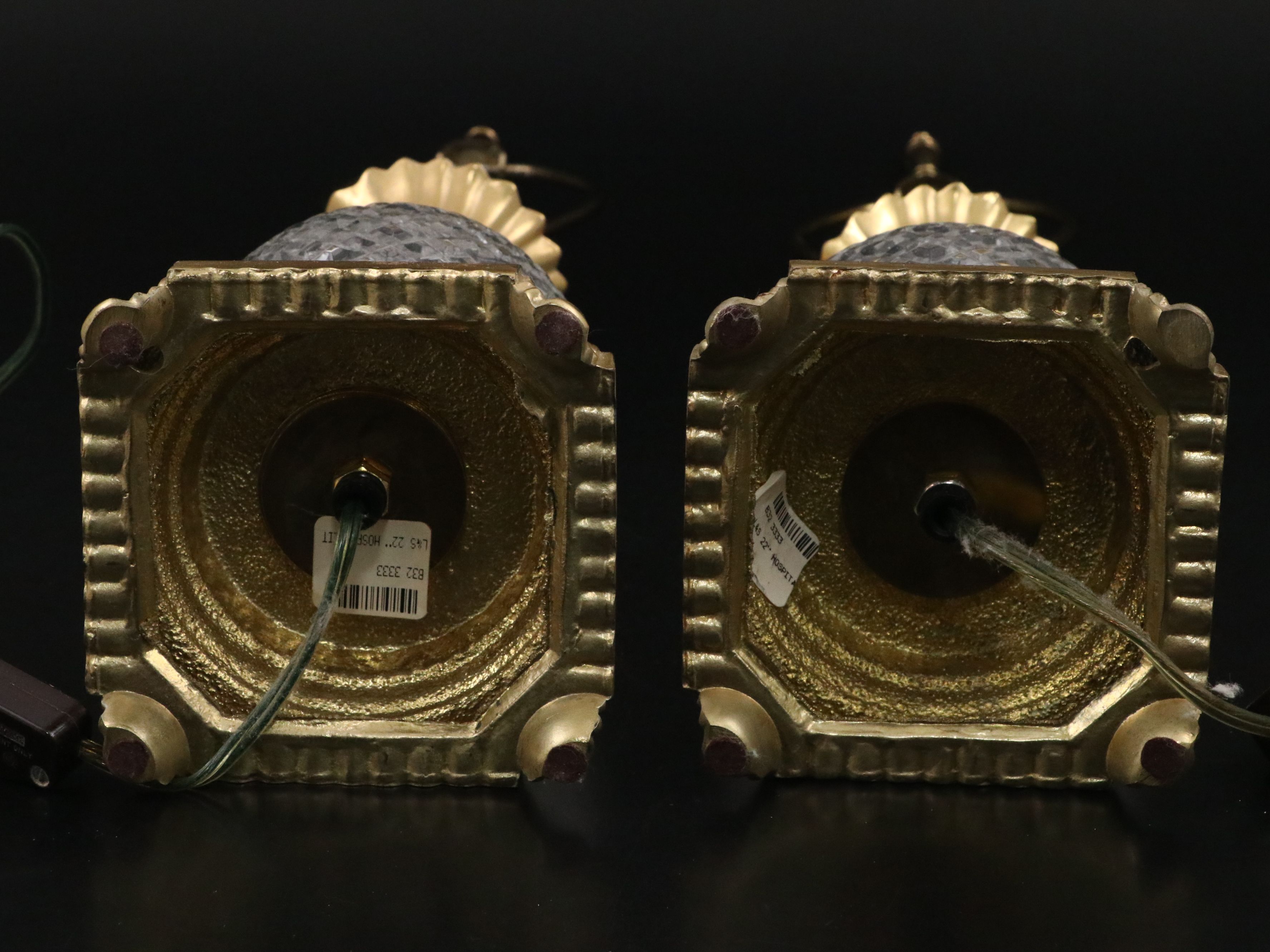 Waterford Crystal Hospitality Collection Table Lamps with Silk Bell Shades