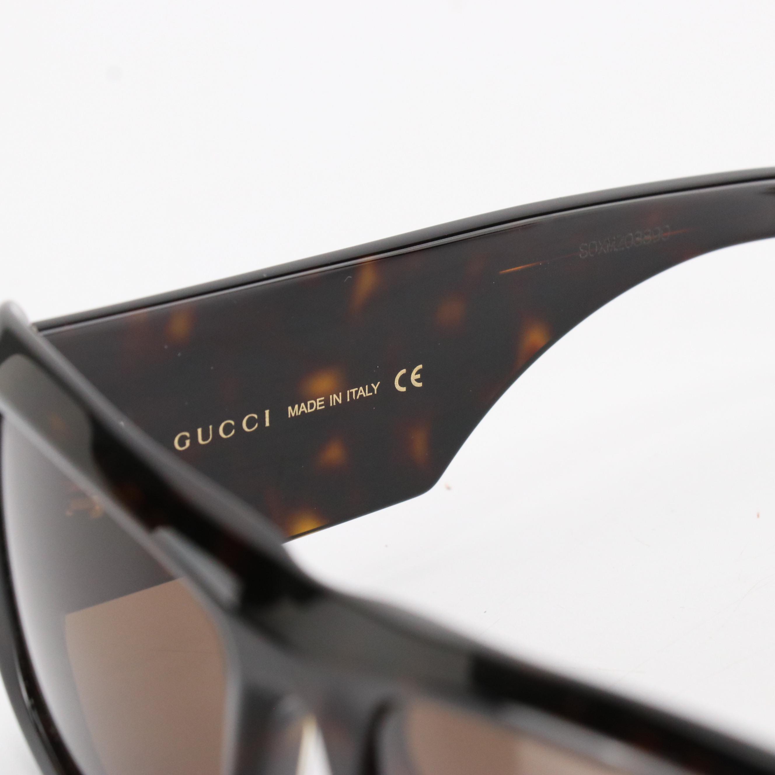 Gucci GG1080S Havana Brown Sunglasses with Box