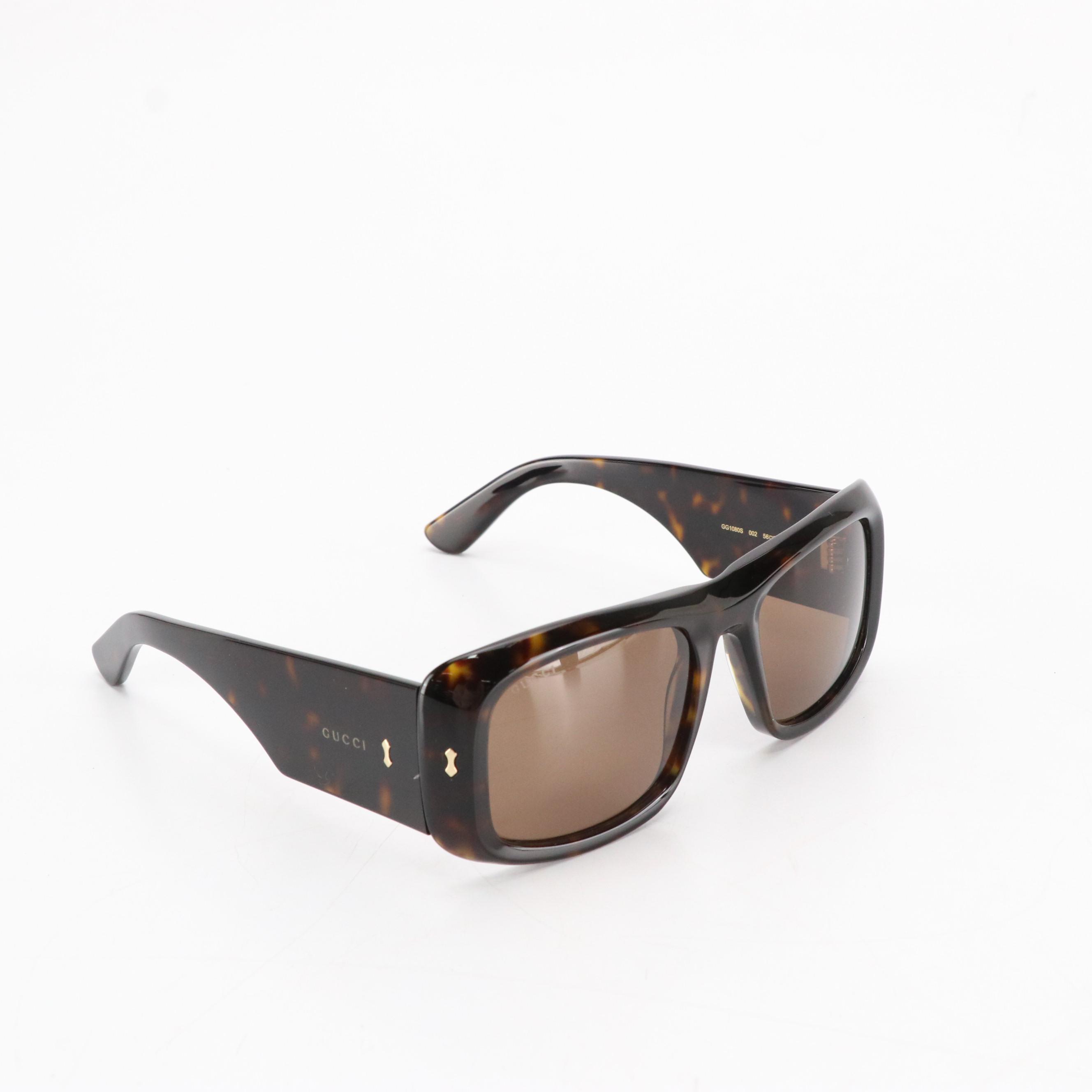 Gucci GG1080S Havana Brown Sunglasses with Box
