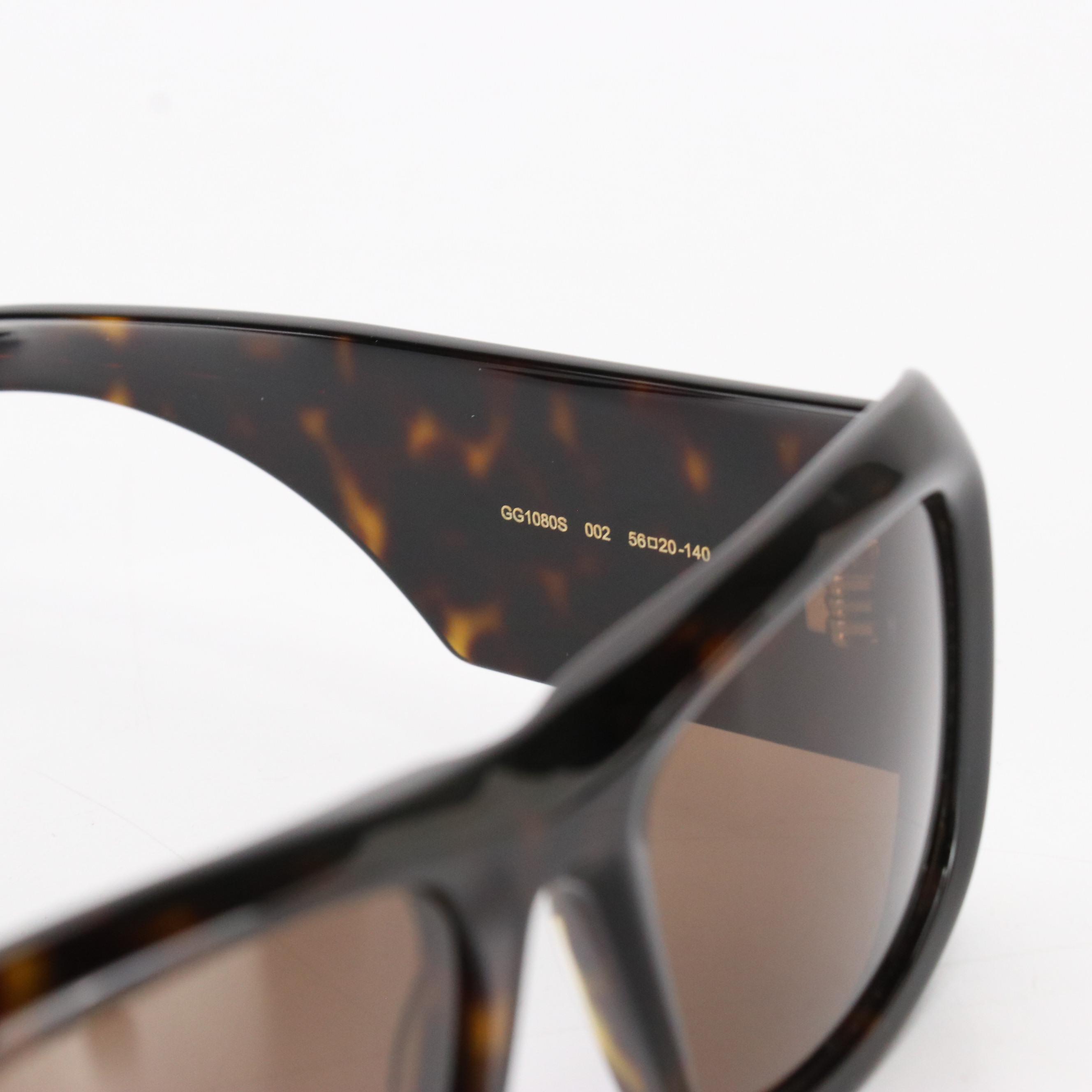 Gucci GG1080S Havana Brown Sunglasses with Box