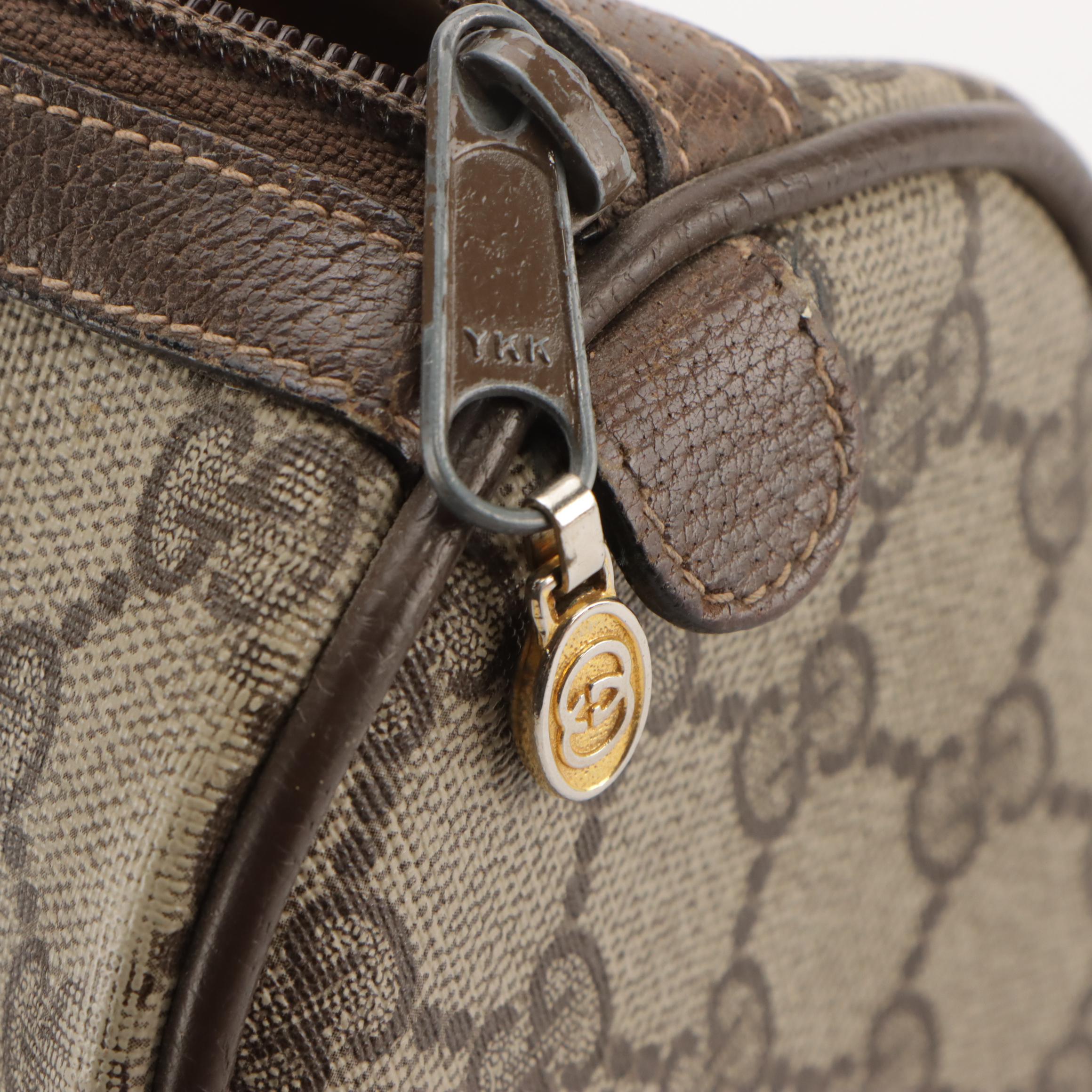 Gucci Accessory Collection Vintage Boston Bag in Web Striped GG Supreme Canvas