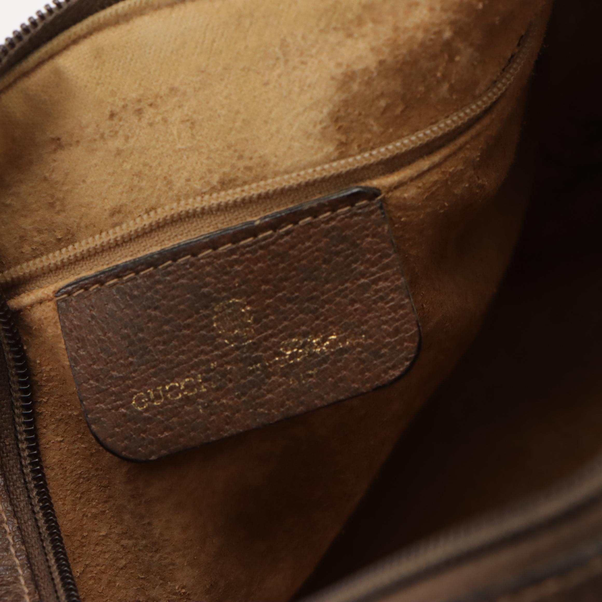 Gucci Accessory Collection Vintage Boston Bag in Web Striped GG Supreme Canvas