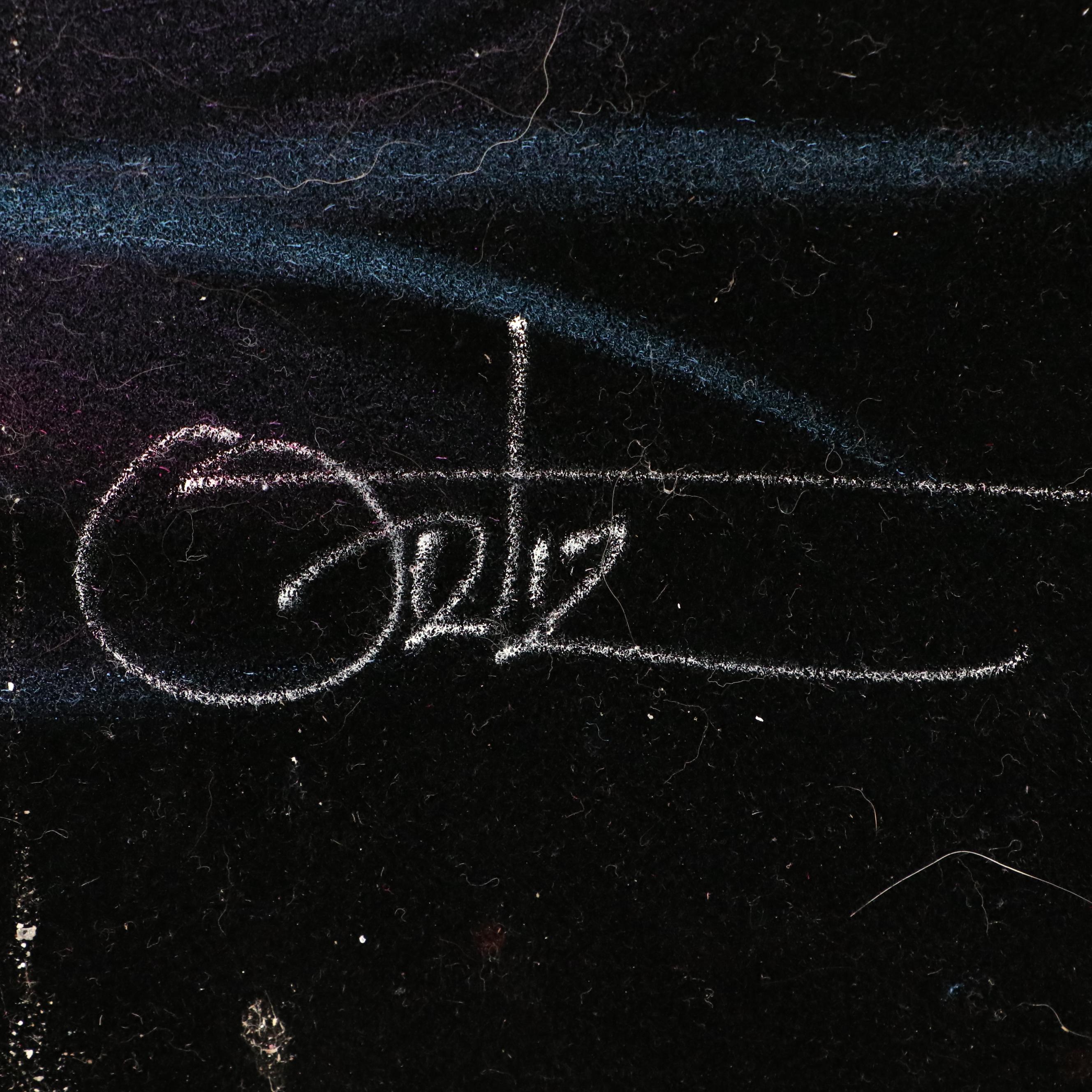 Female Nude Acrylic Painting on Velvet, Late 20th Century