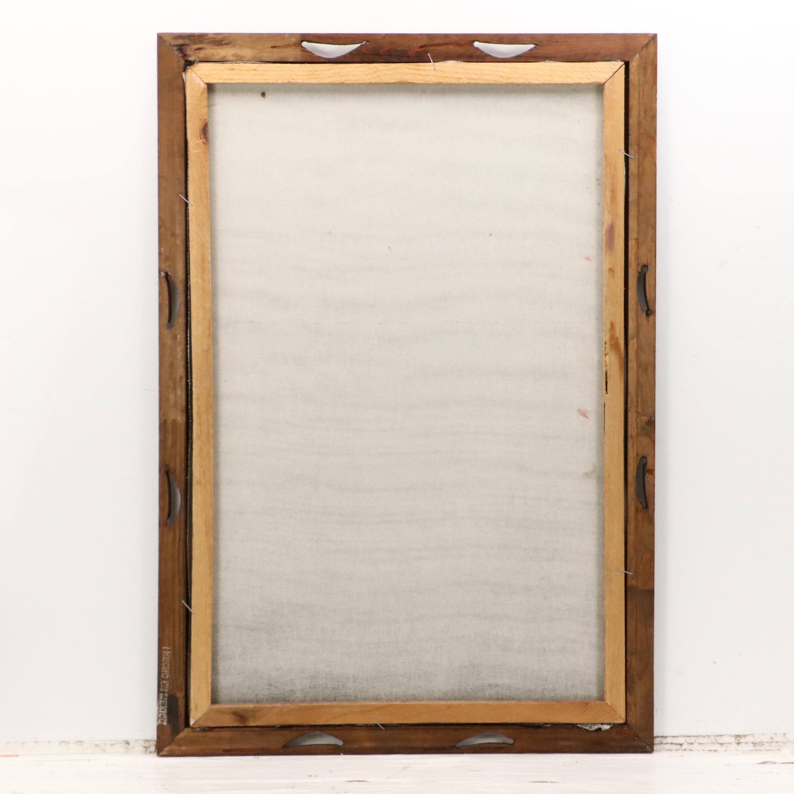 Female Nude Acrylic Painting on Velvet, Late 20th Century