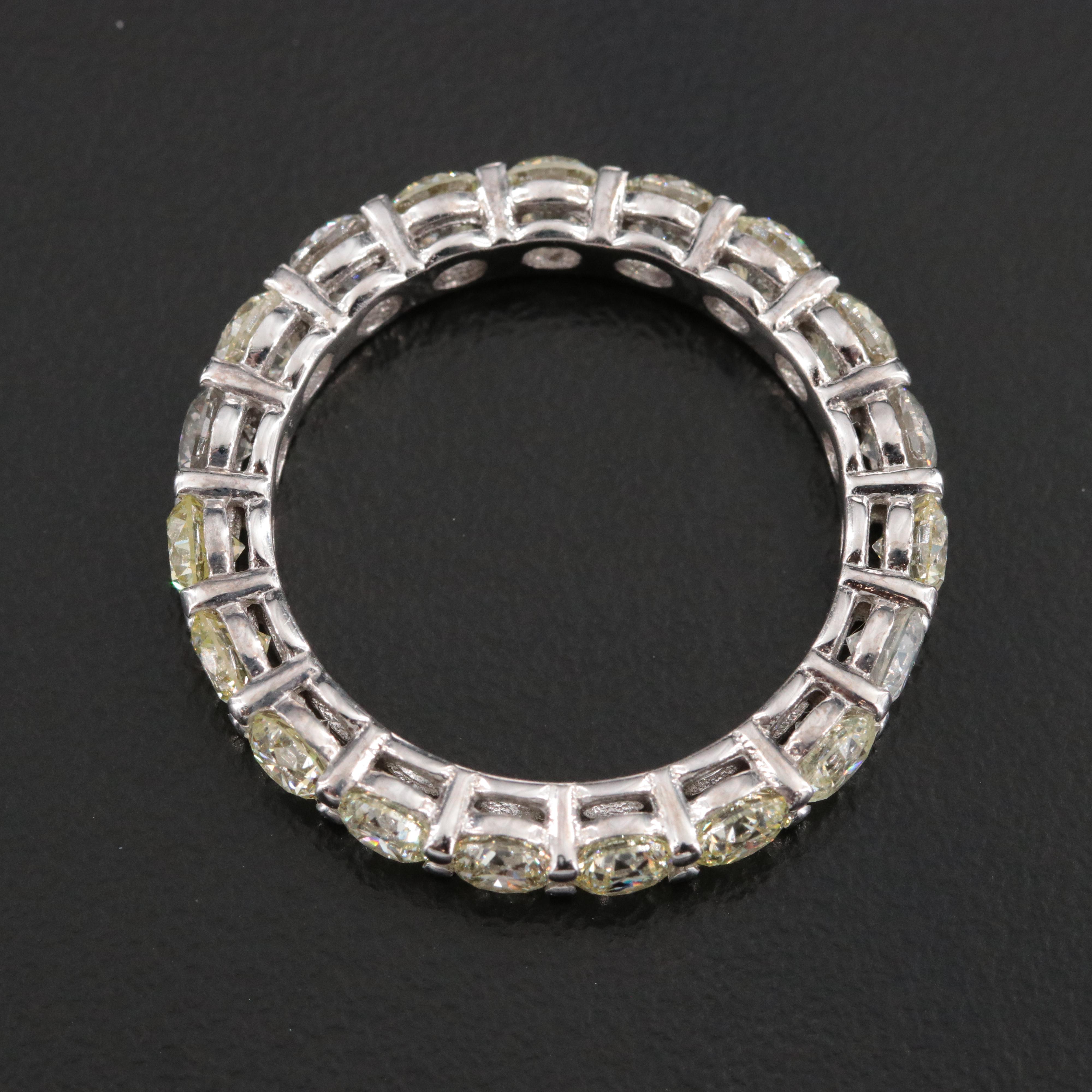18K 3.54 CTW Diamond Eternity and with IGI Jewelry Report with Fancy Diamonds