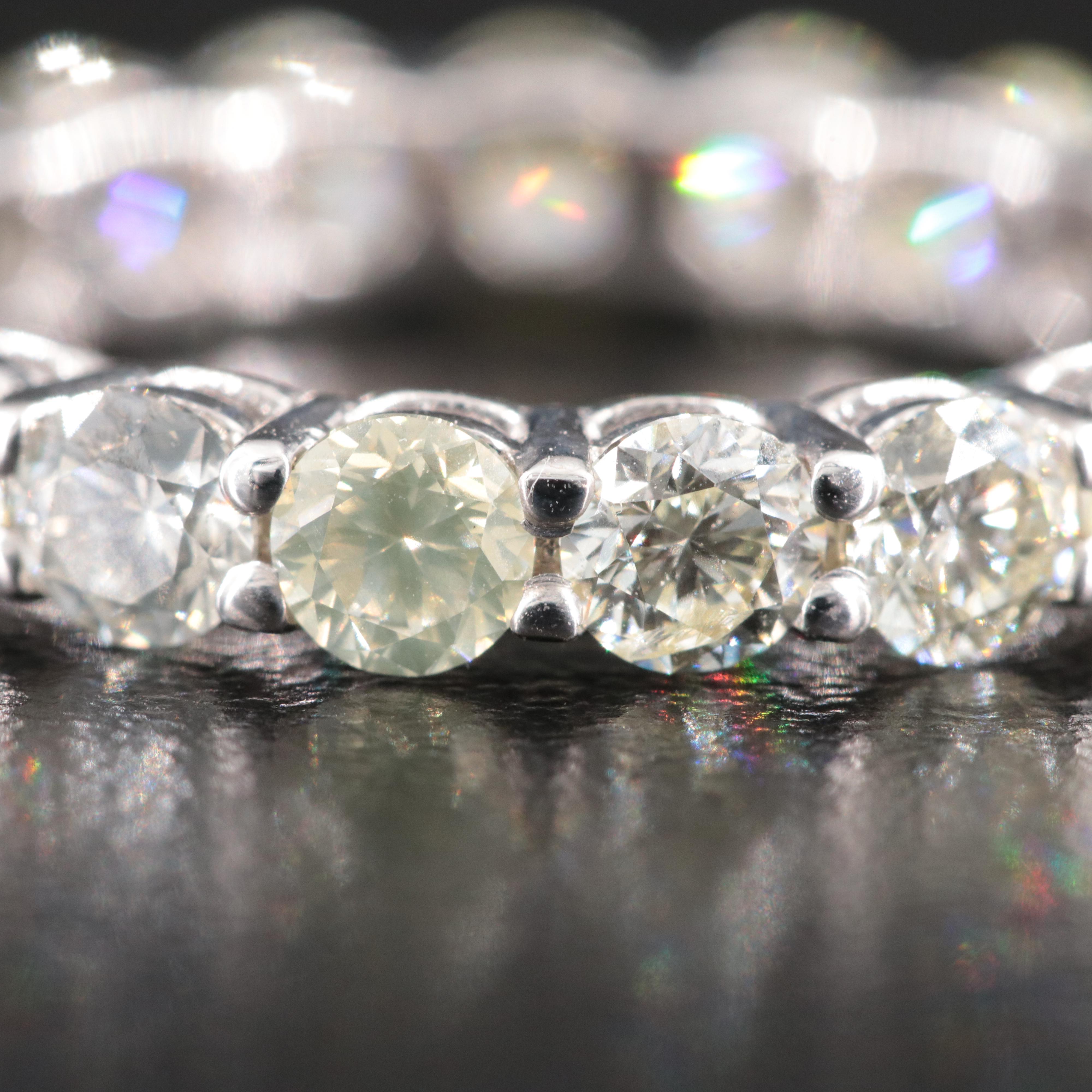 18K 3.54 CTW Diamond Eternity and with IGI Jewelry Report with Fancy Diamonds