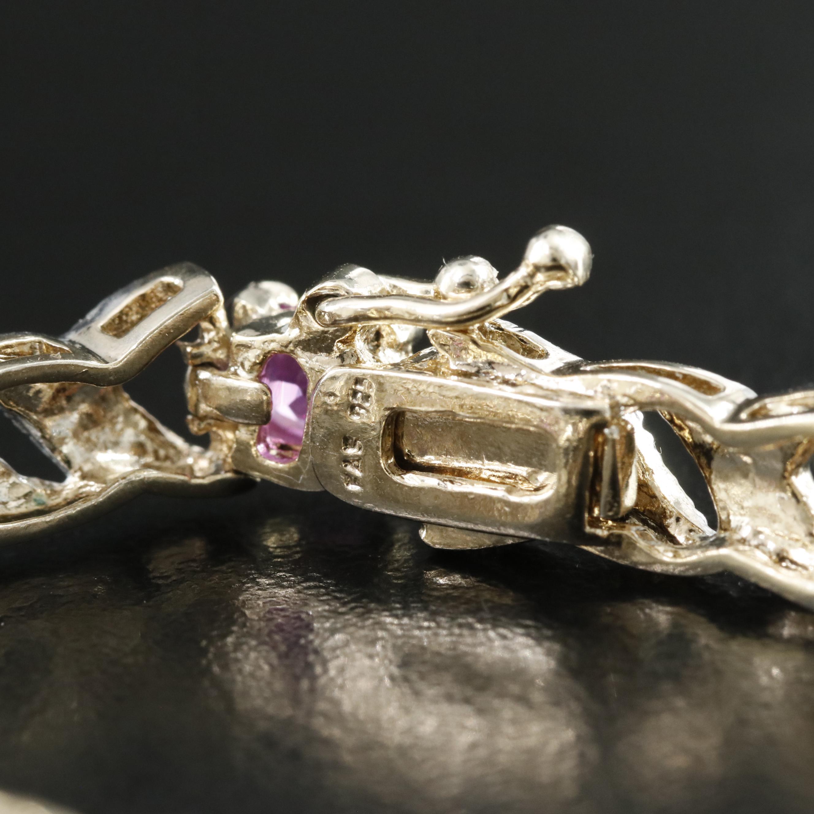 Sterling Bracelet with Ruby and Diamond