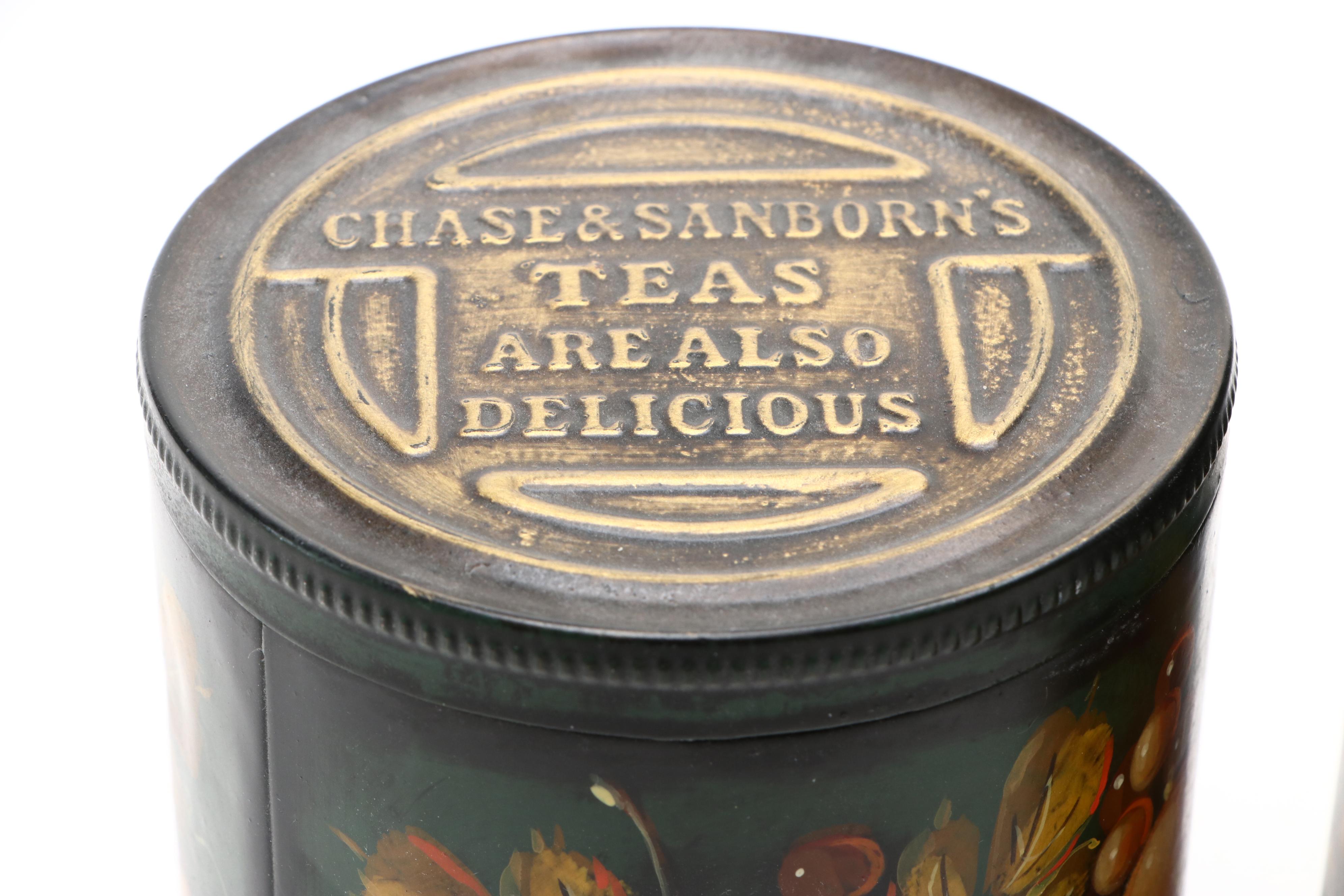 John Dunn Hand-Painted Folk Art Kettle with Tole Style Wood and Metal Canisters