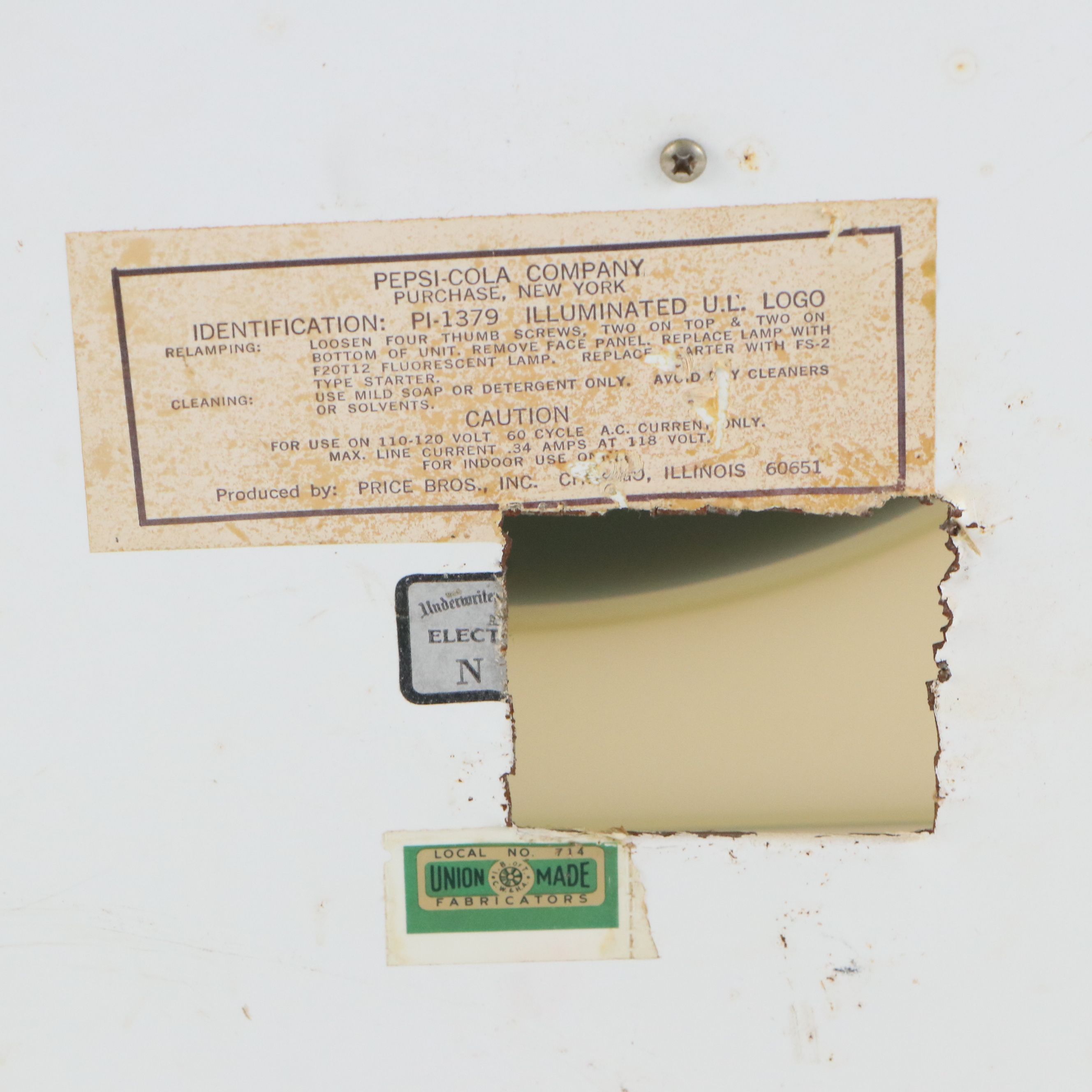 Pepsi Illuminated Advertising Sign, Late 20th Century